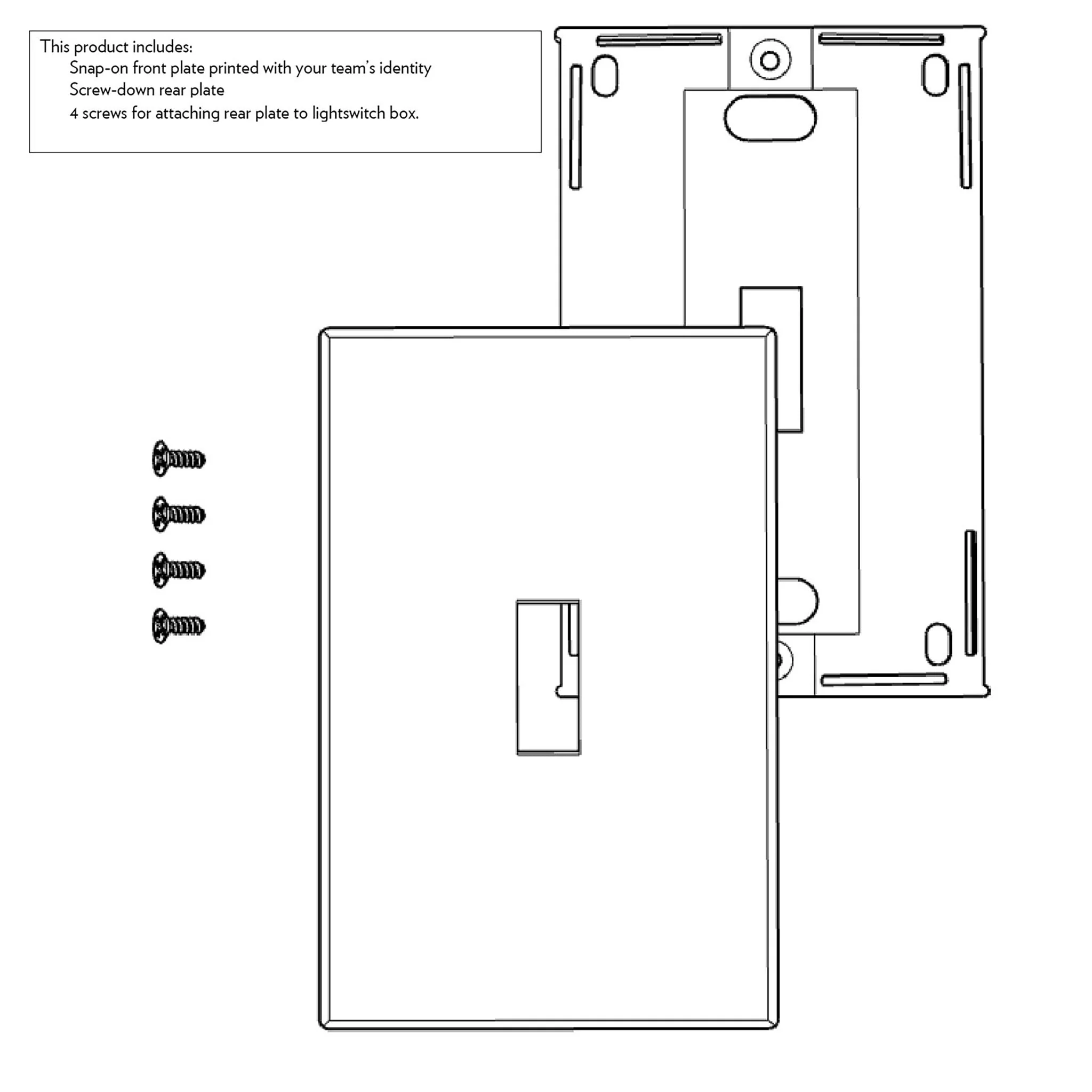 New England Patriots Stripe Hidden-Screw Light Switch Plate - Image 7