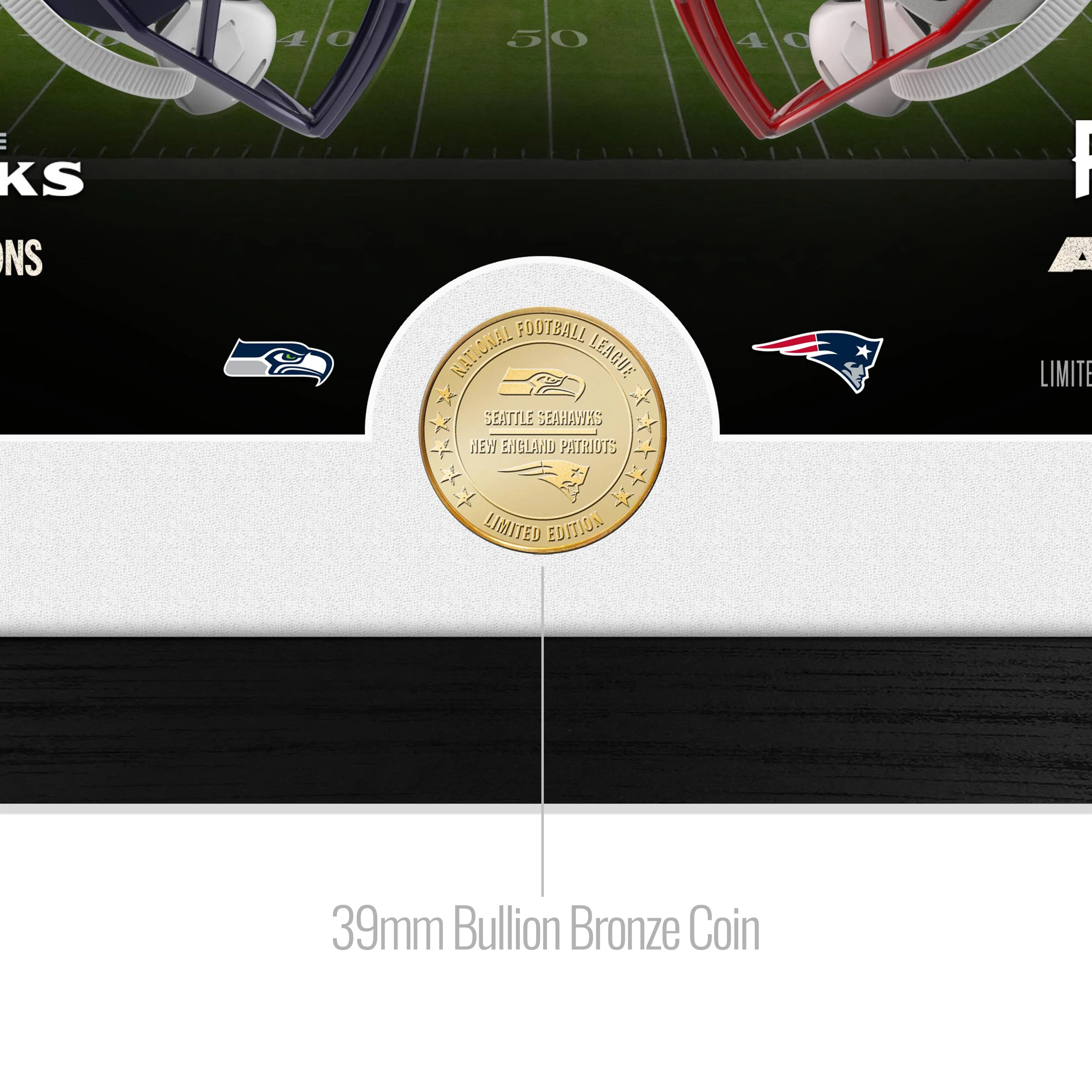 New England Patriots vs. Seattle Seahawks Super Bowl LX Match up Bronze Coin Photo Mint - Image 2