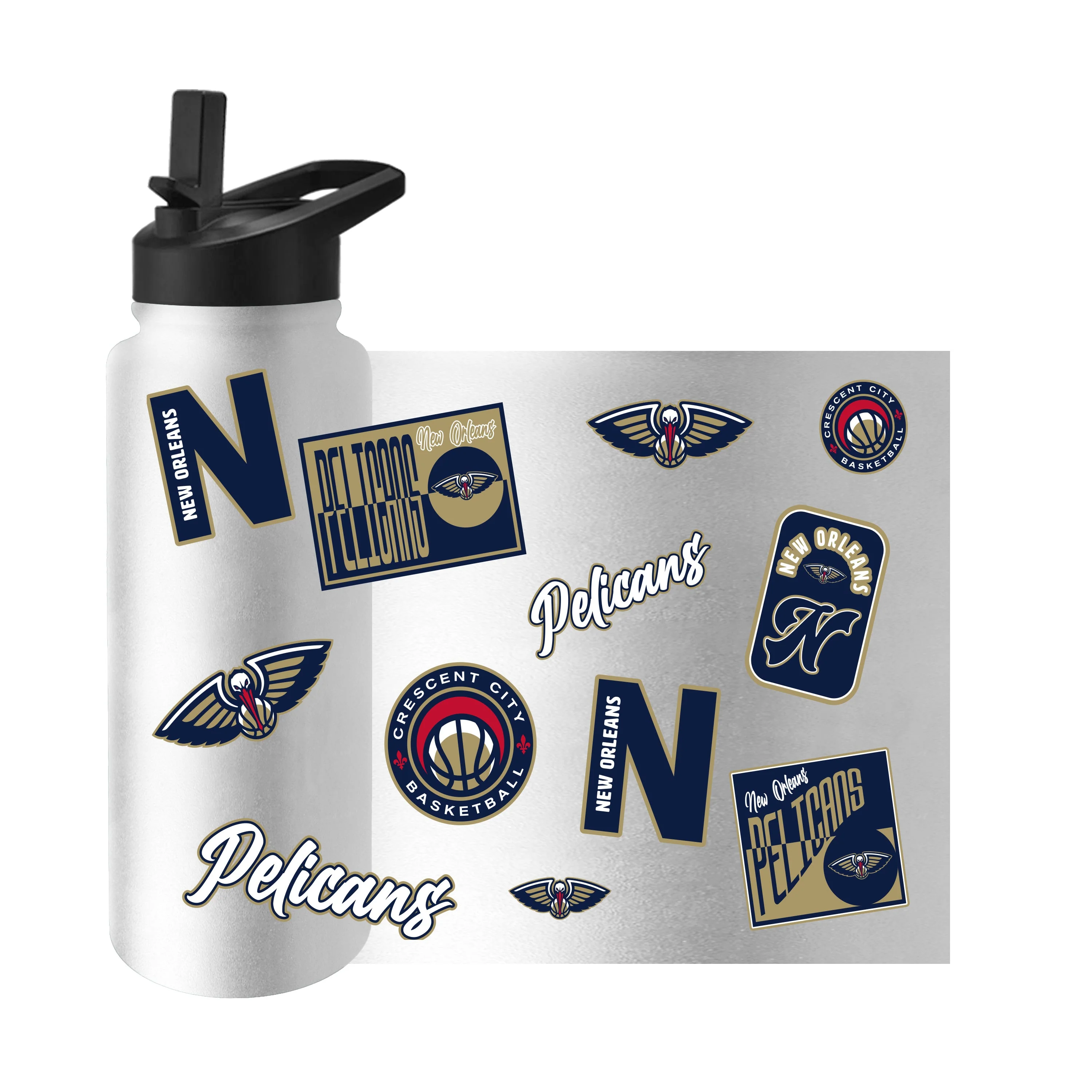 New Orleans Pelicans 34oz White Dreamweave Quencher Bottle - Image 3