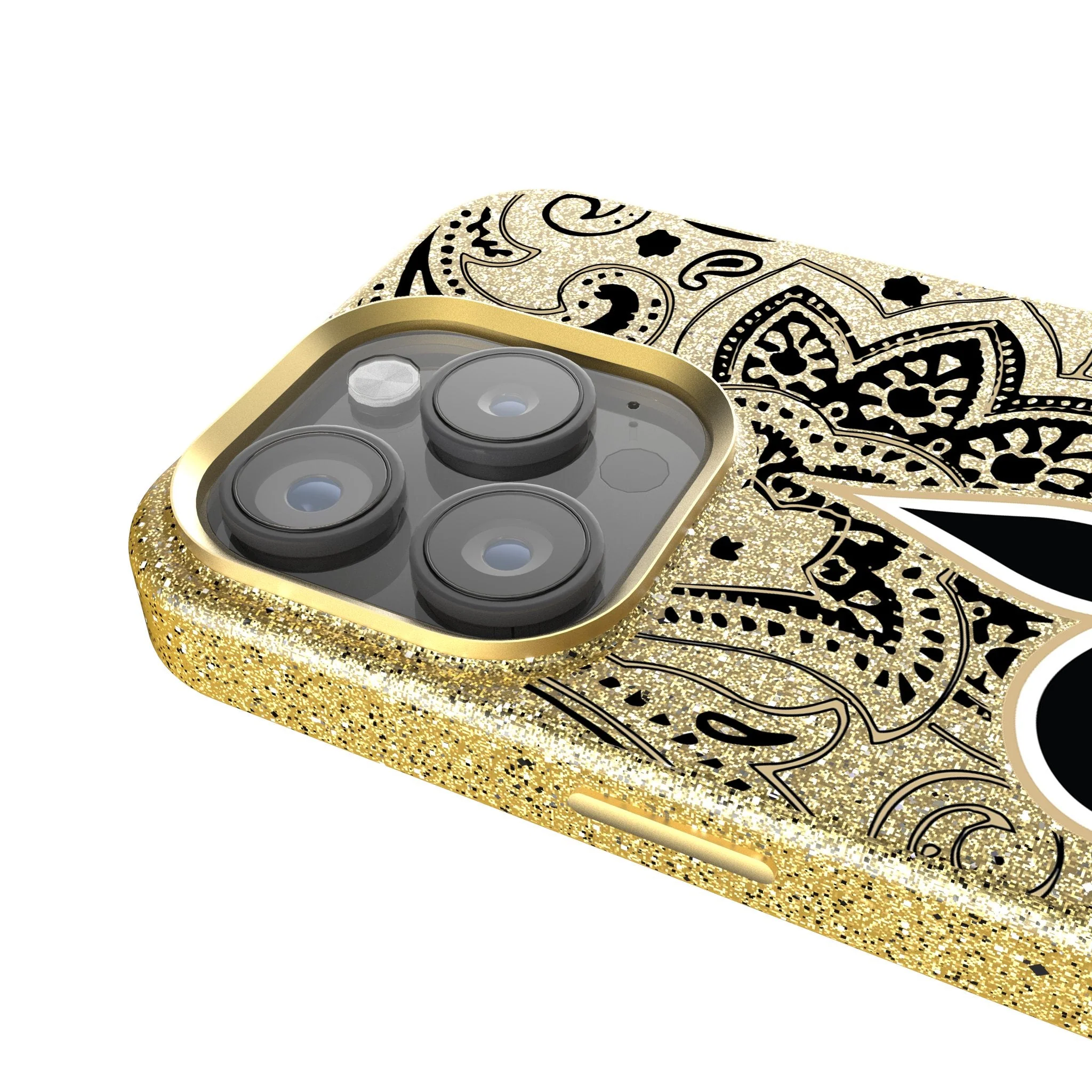New Orleans Saints Paisley Bling Phone Case - Image 4