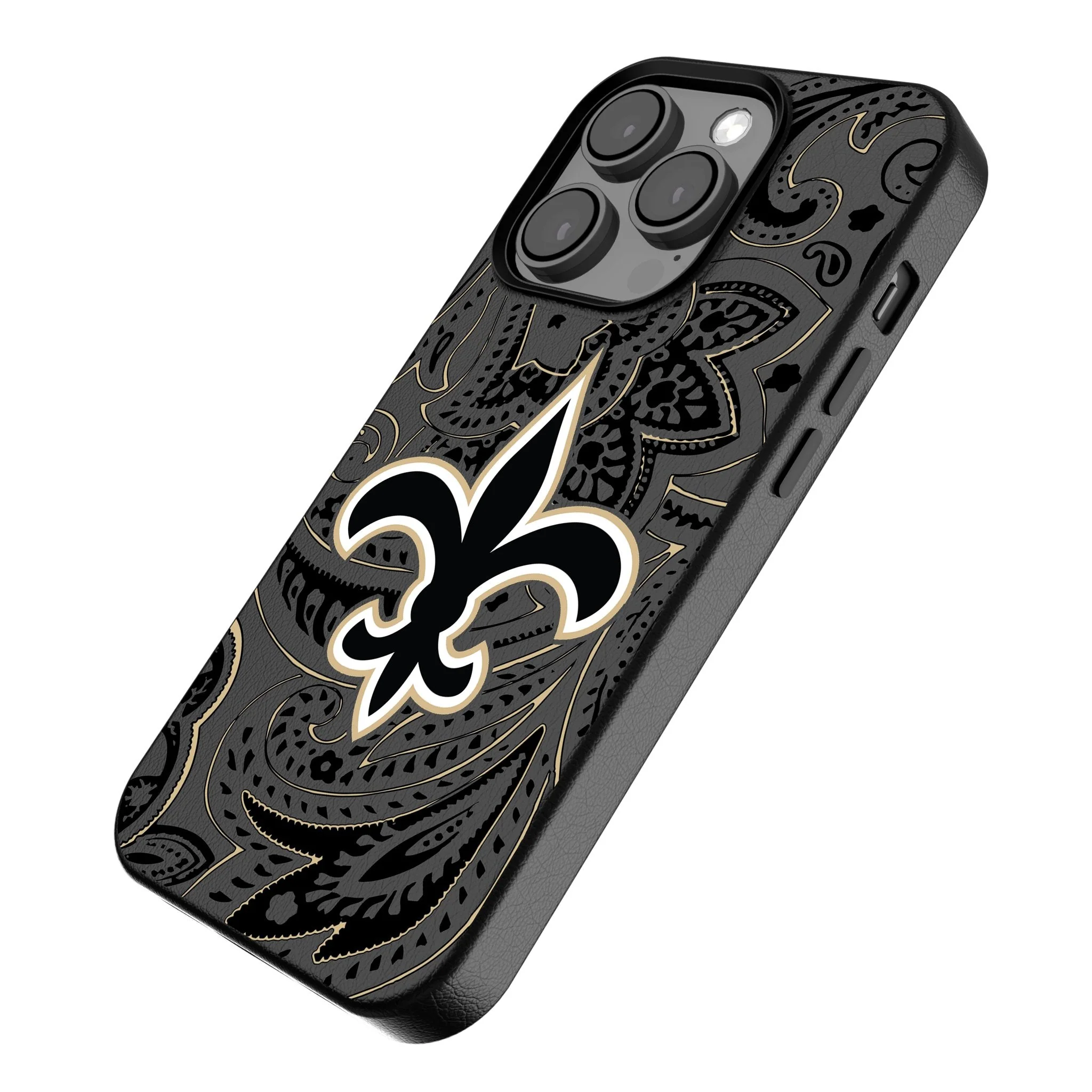 New Orleans Saints Paisley MagSafe Compatible Phone Case for Apple iPhone - Image 2