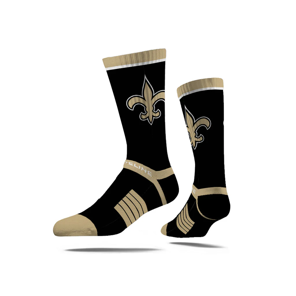 New Orleans Saints Premium Knit Crew Fan Logo Blk Socks