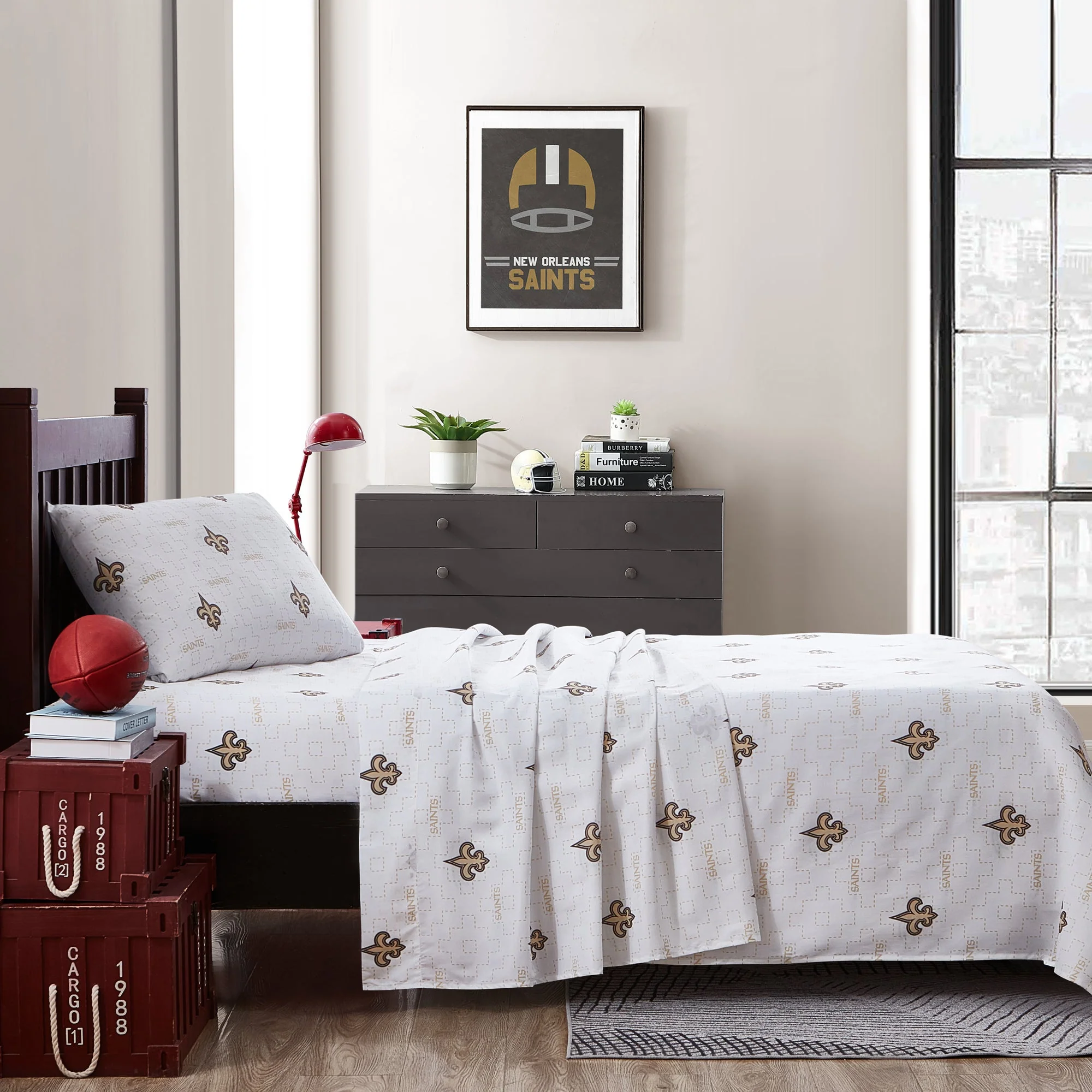 New Orleans Saints Scatter Sheet Set Twin