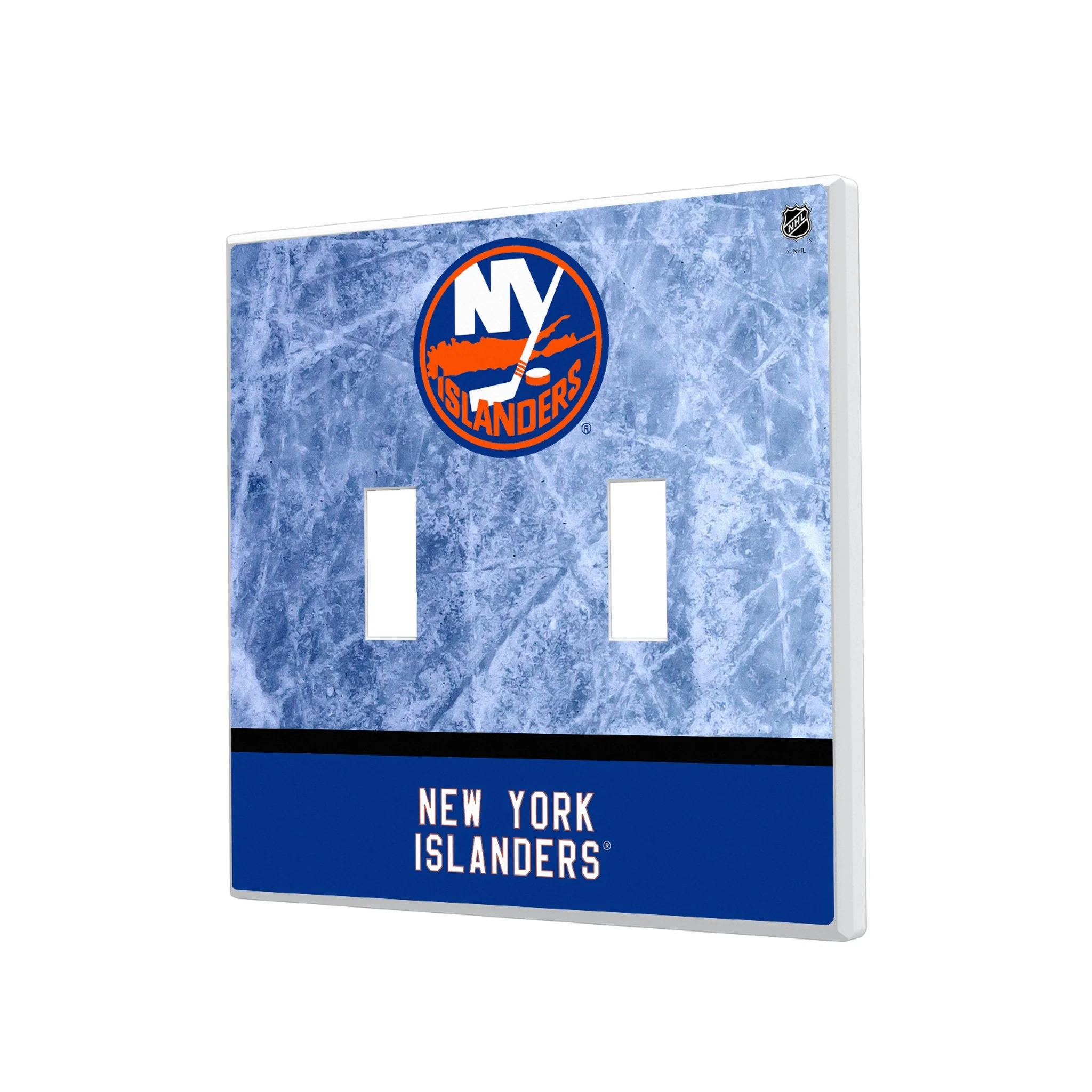 New York Islanders Ice Wordmark Hidden-Screw Light Switch Plate - Image 3