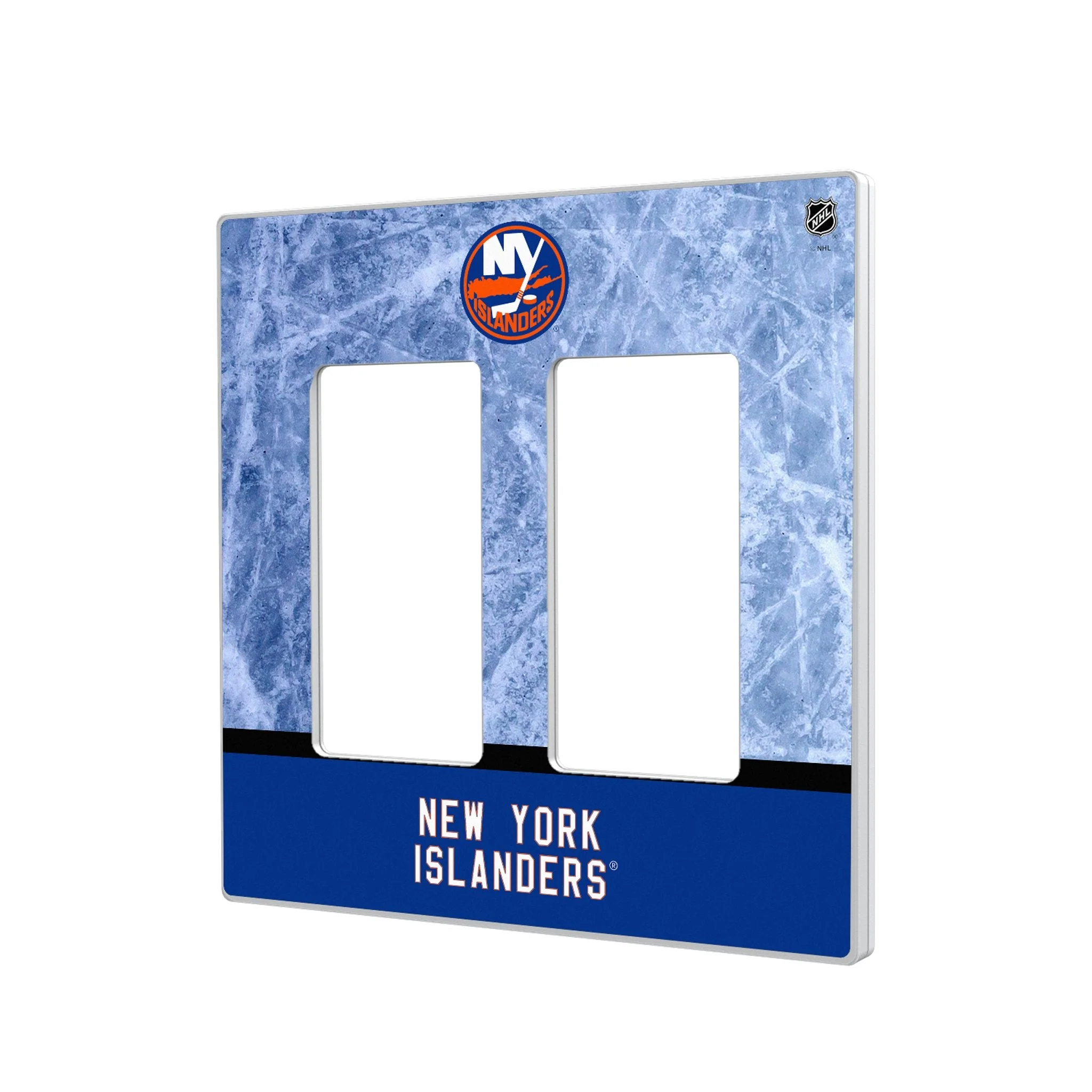 New York Islanders Ice Wordmark Hidden-Screw Light Switch Plate - Image 4