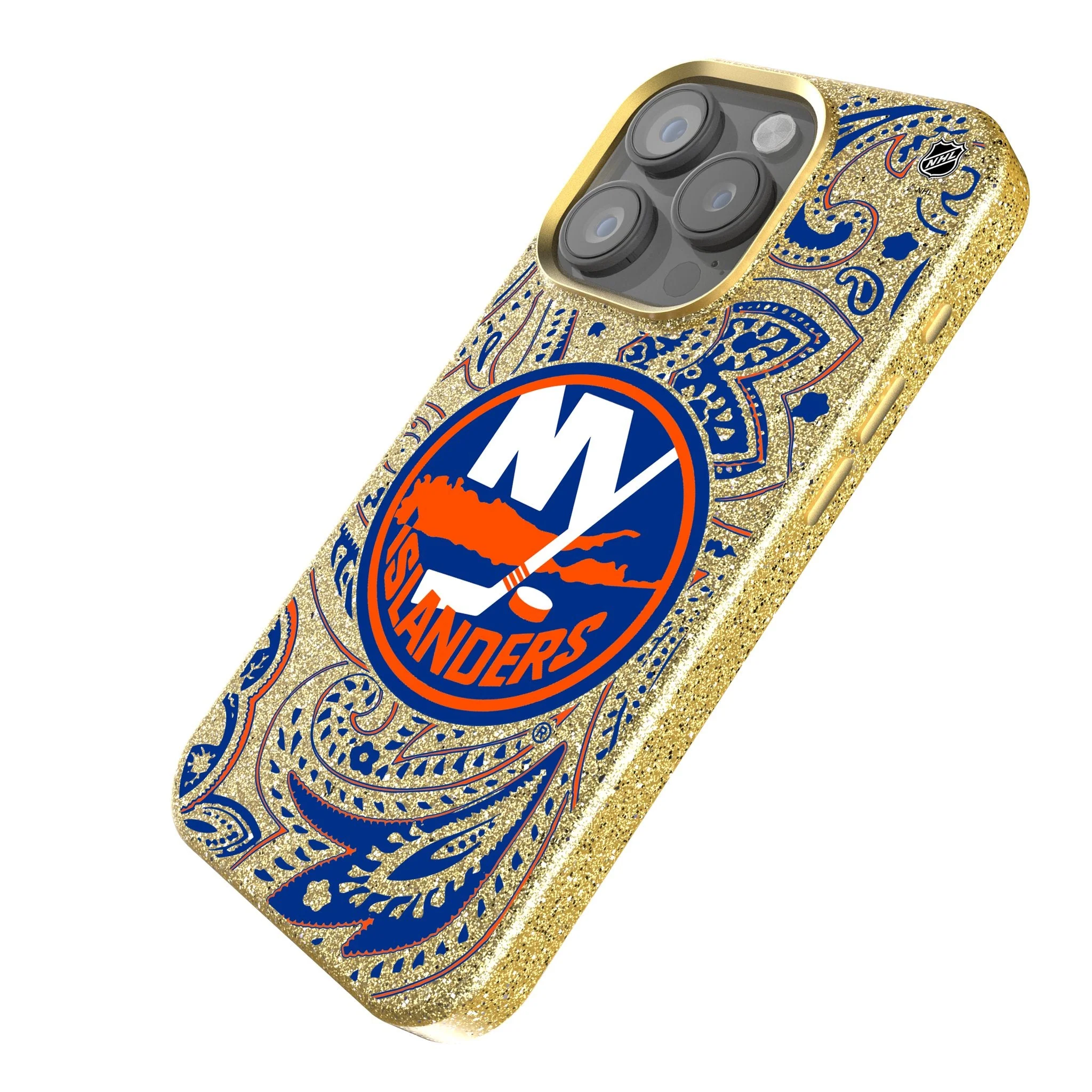 New York Islanders Paisley Bling Phone Case - Image 2