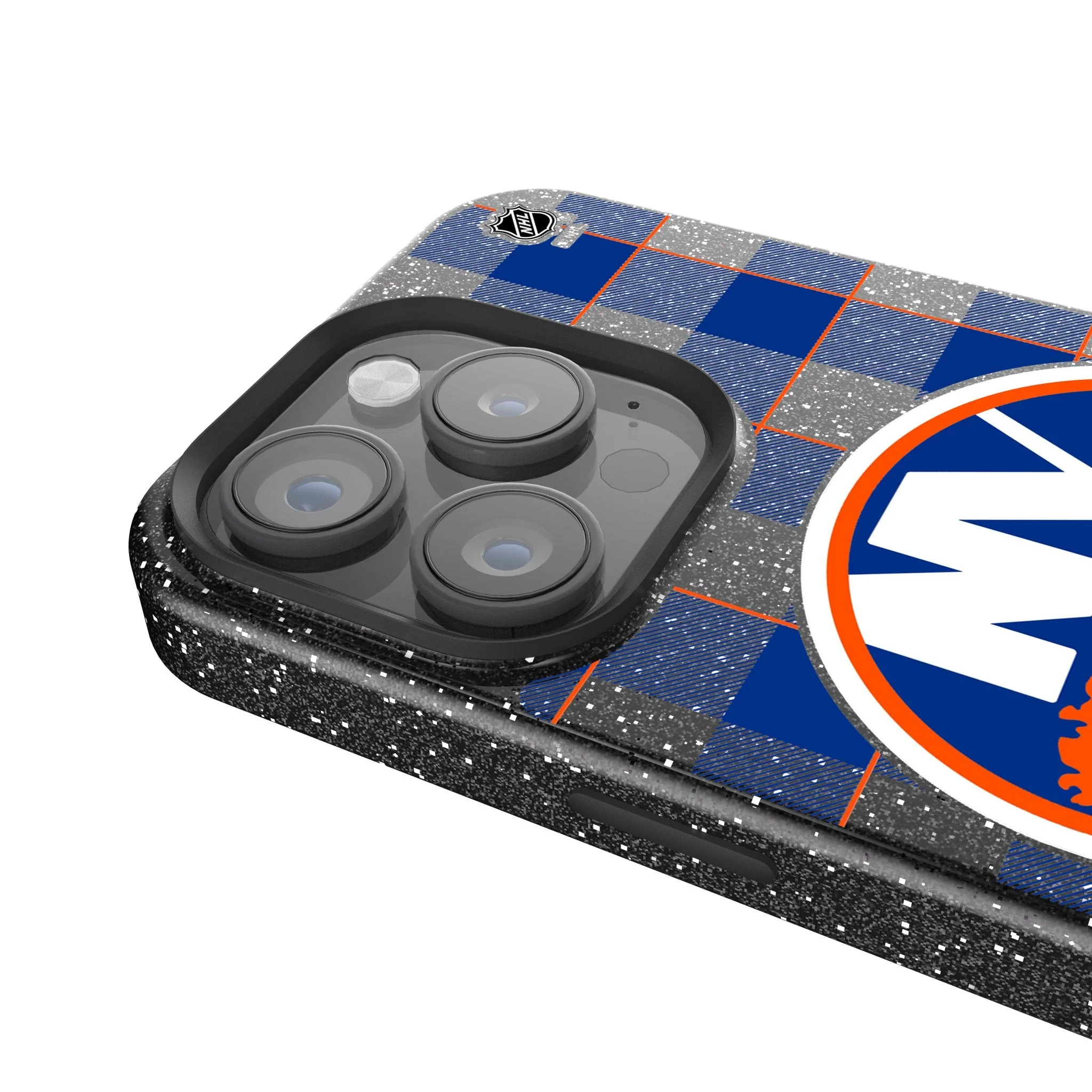 New York Islanders Plaid Bling Phone Case - Image 4