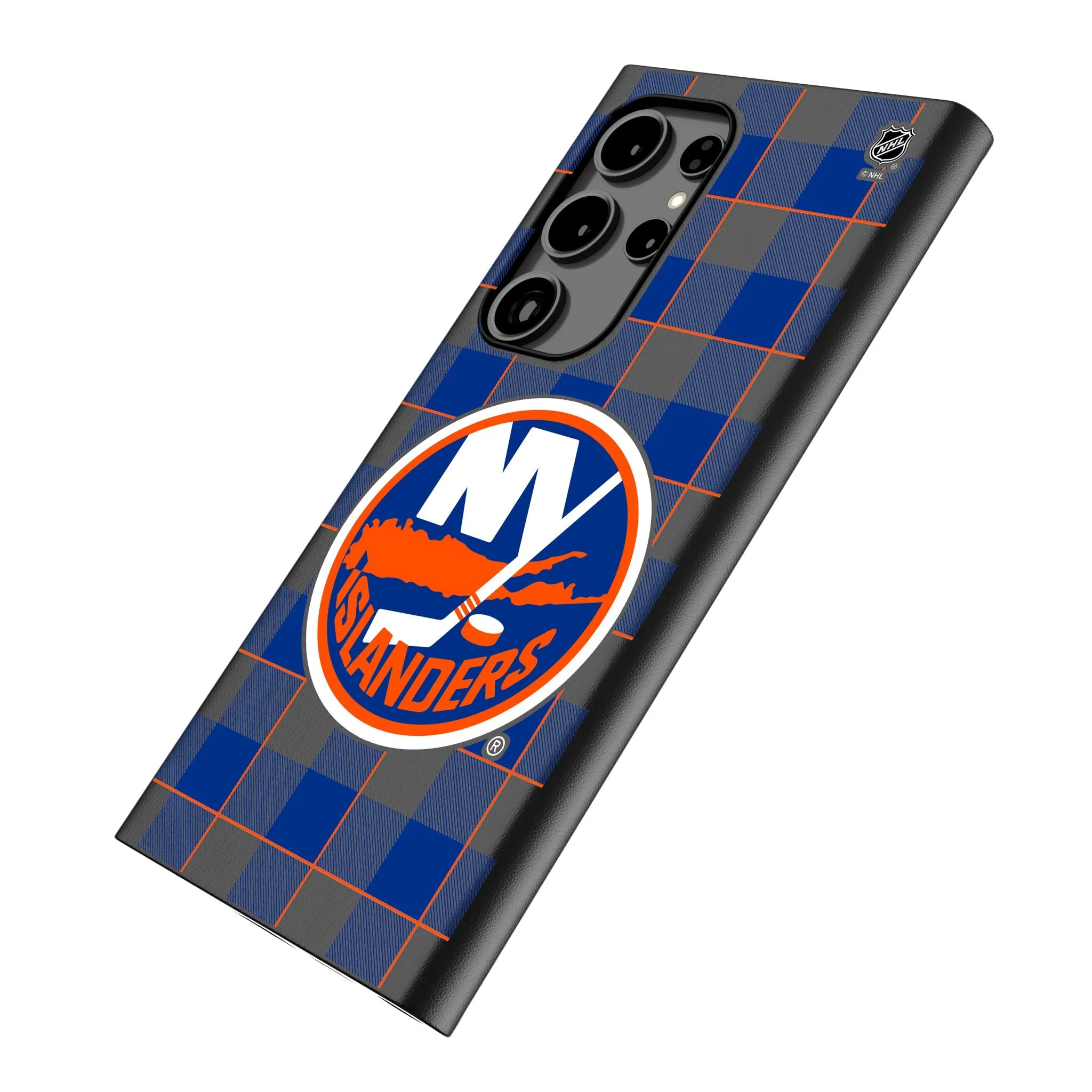 New York Islanders Plaid MagSafe Compatible Phone Case for Samsung Galaxy - Image 2