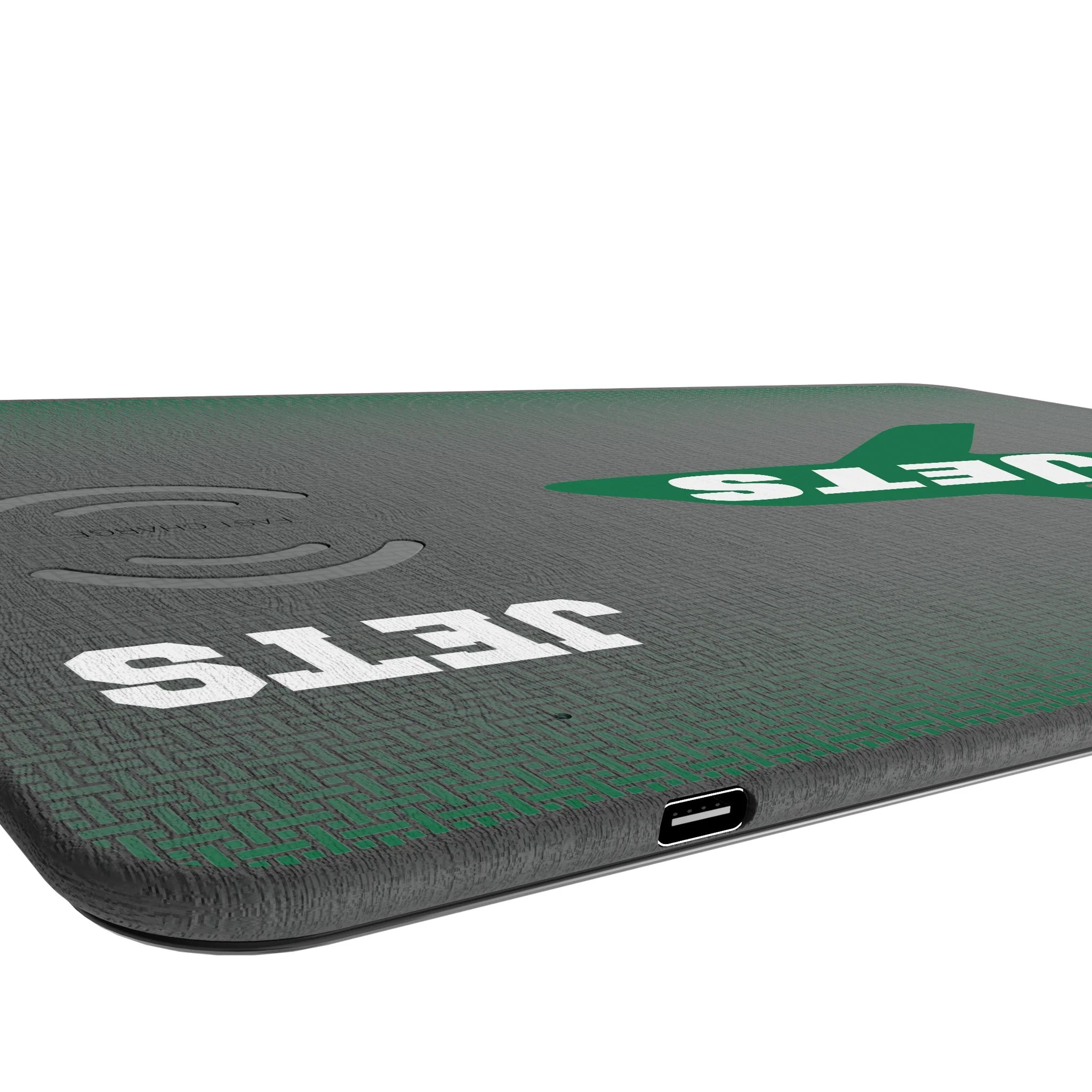New York Jets 1963 Historic Collection Linen 15-Watt Wireless Charger and Mouse Pad - Image 3