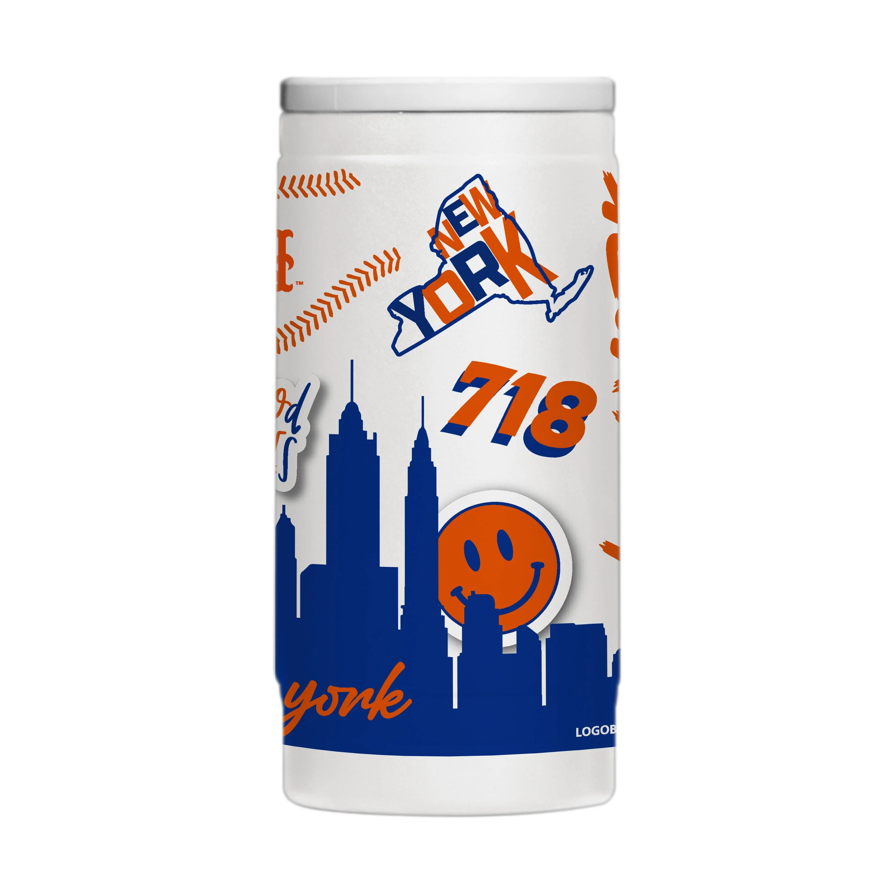 New York Mets 12oz Native Powder Coat Slim Can Coolie - Image 2