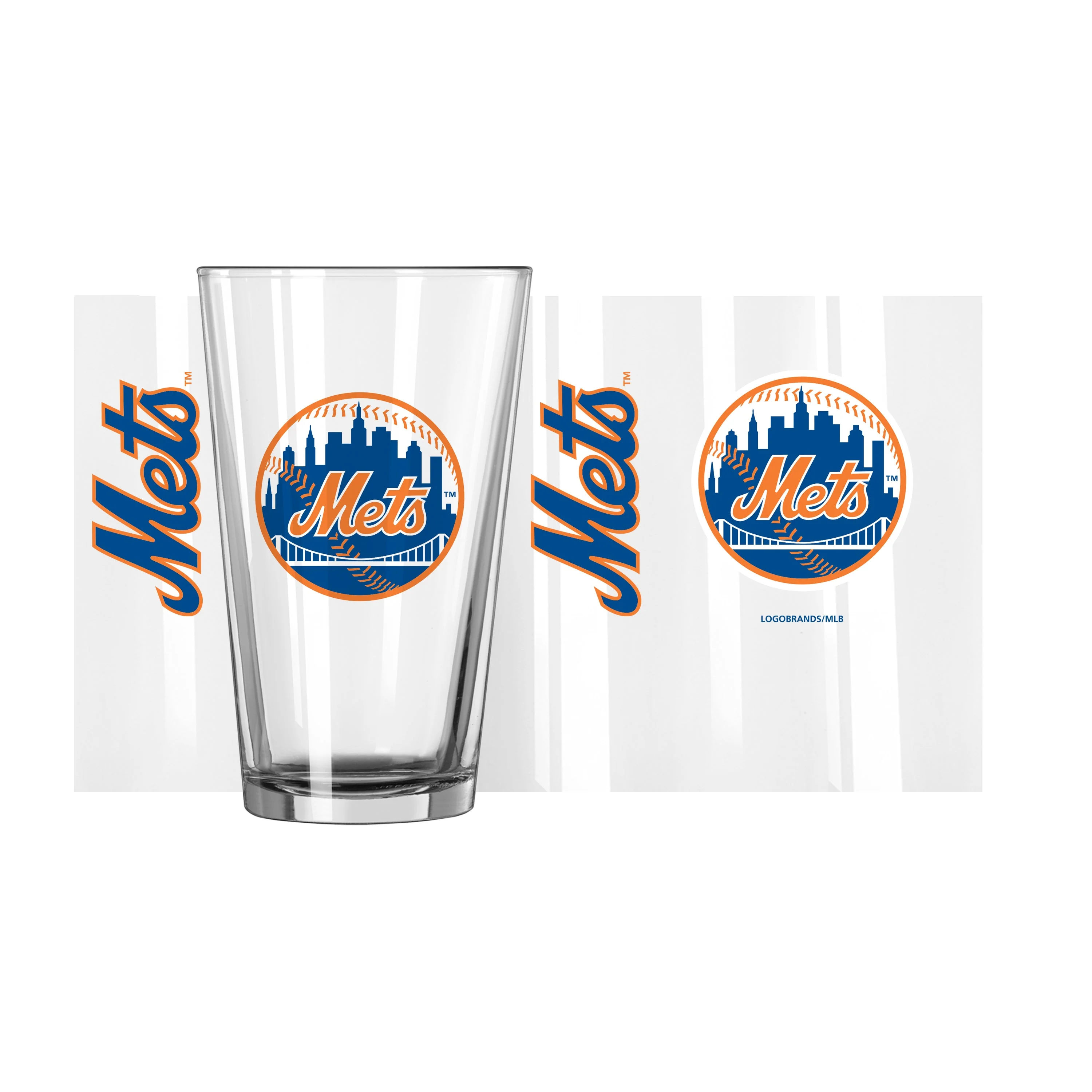 New York Mets 16oz Color Gameday Pint Glass - Image 2