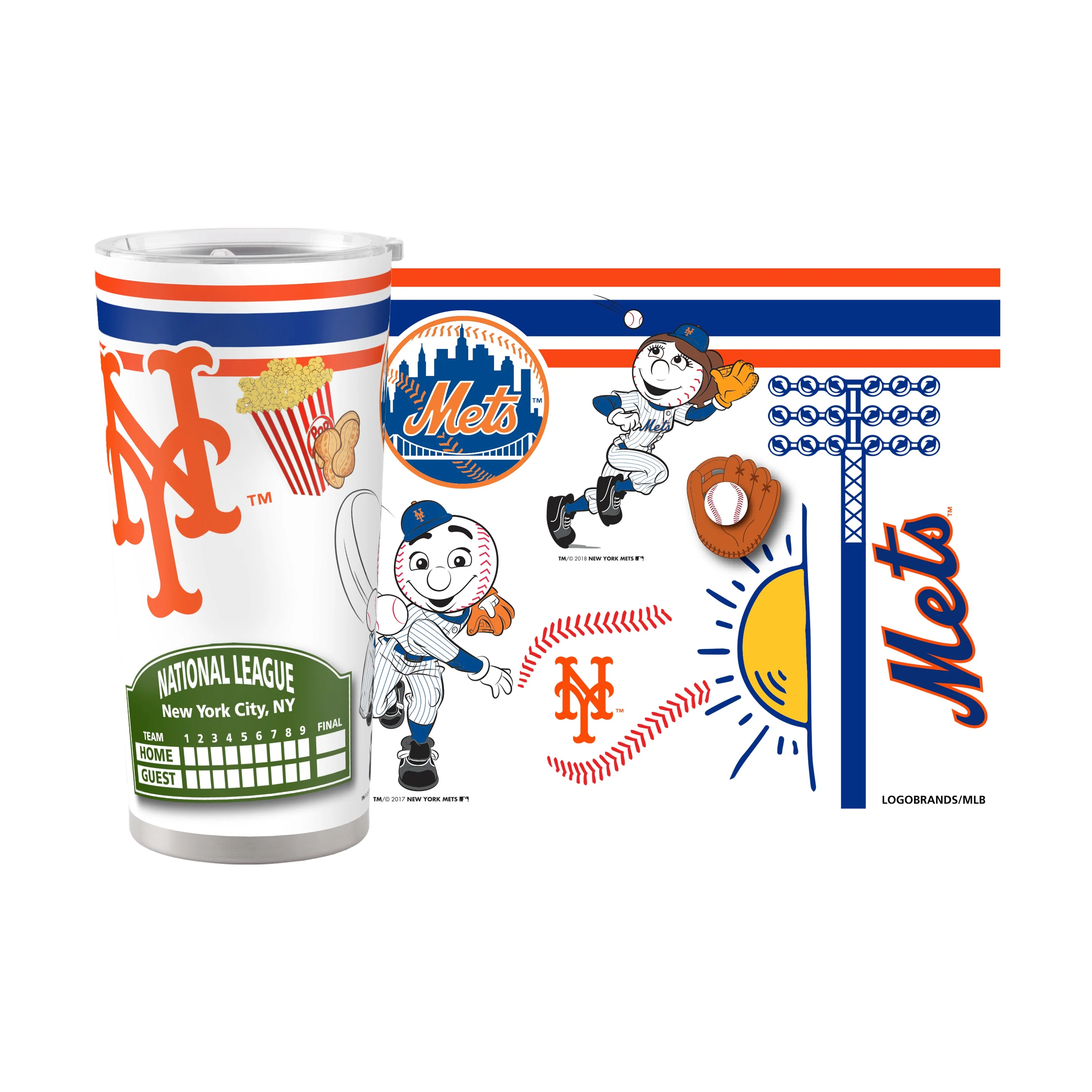 New York Mets 20oz Native Stainless Steel Tumbler - Image 2