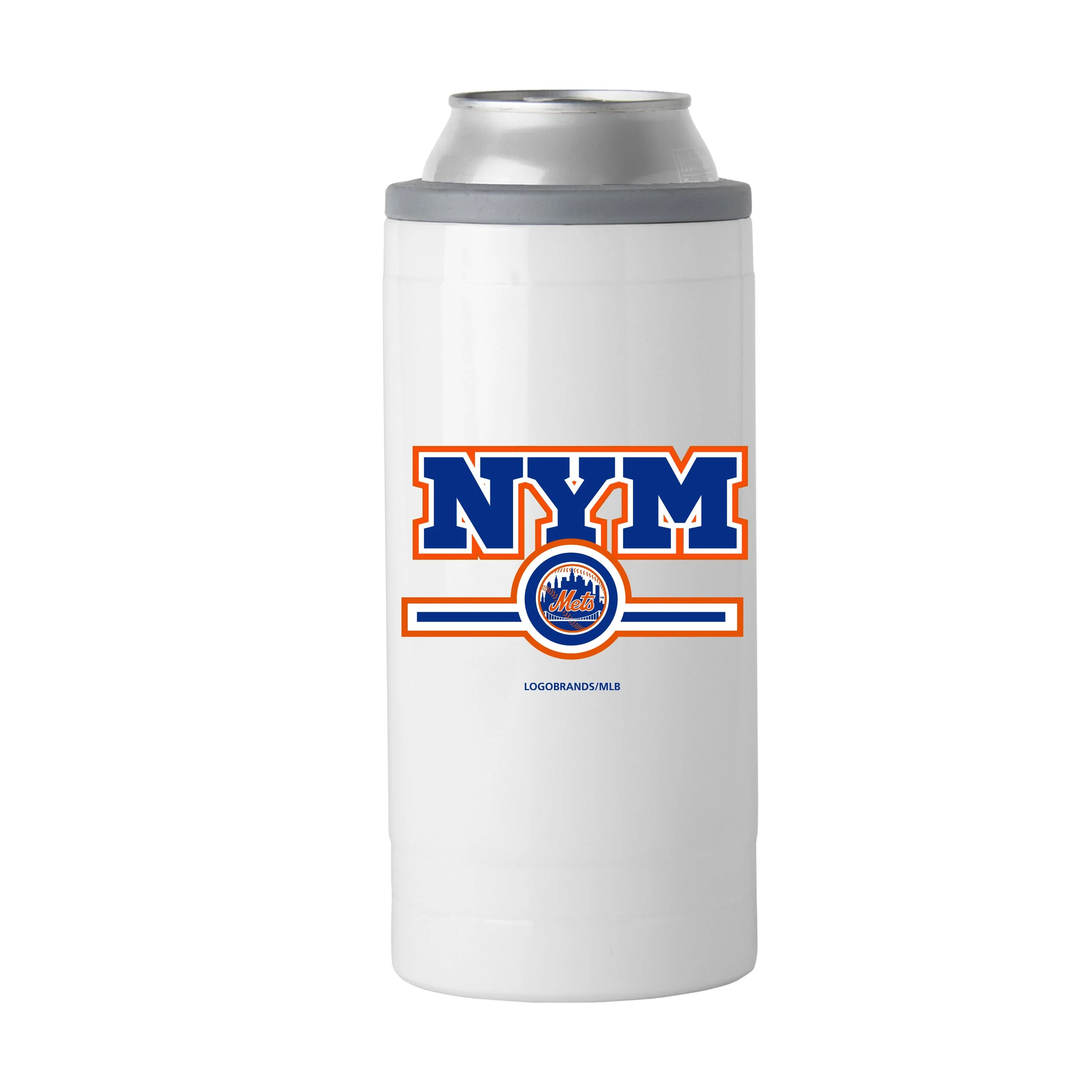 New York Mets Letterman 12 oz Slim Can Coolie