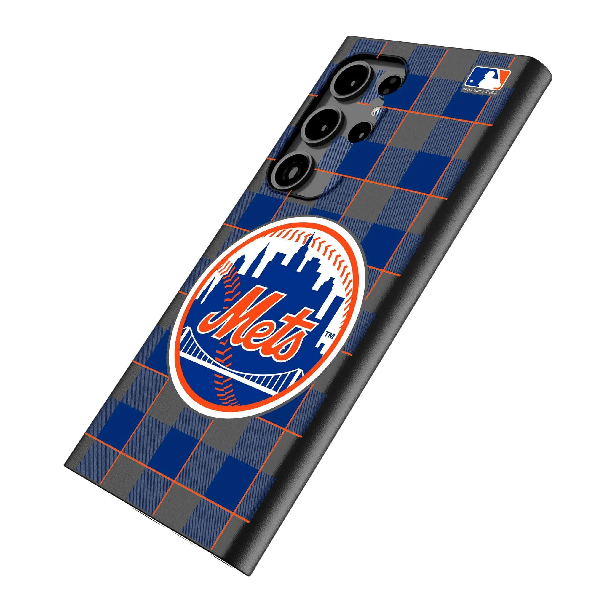 New York Mets Plaid MagSafe Compatible Phone Case for Samsung Galaxy - Image 2