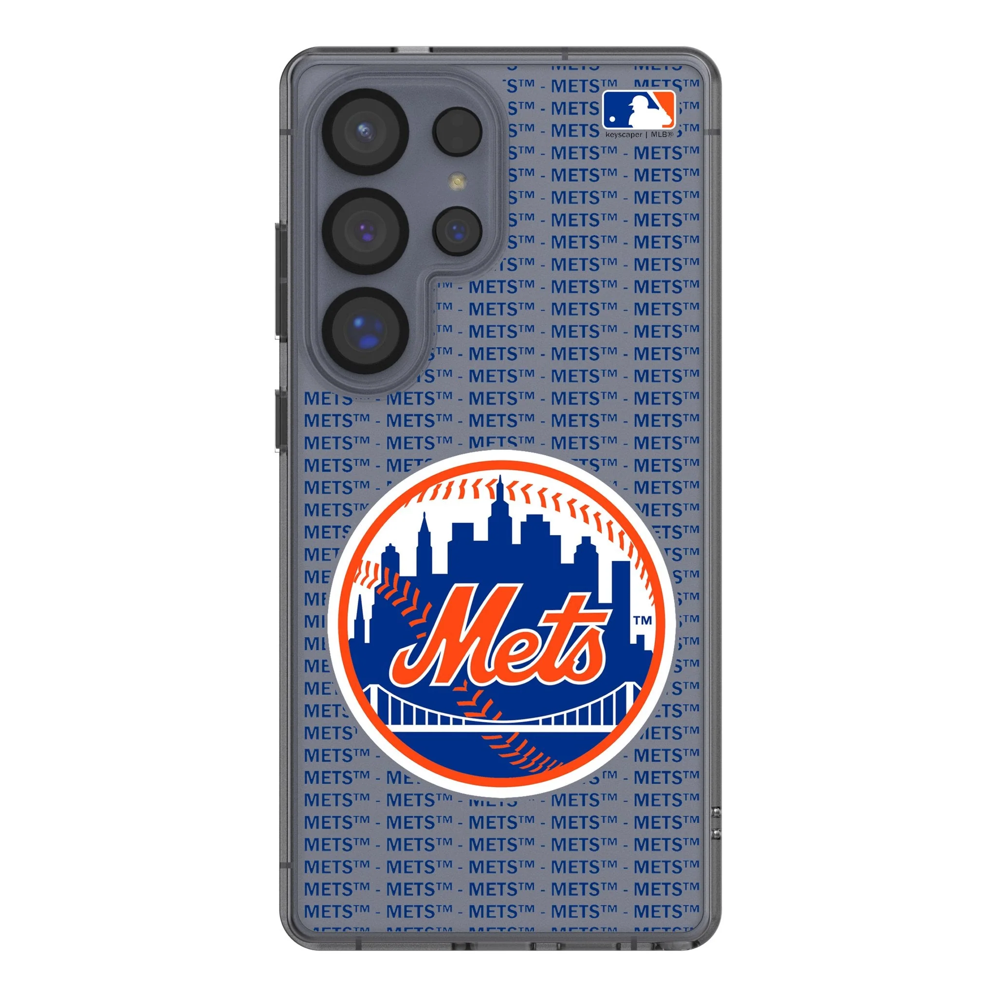 New York Mets Text Backdrop Clear Phone Case for Samsung Galaxy