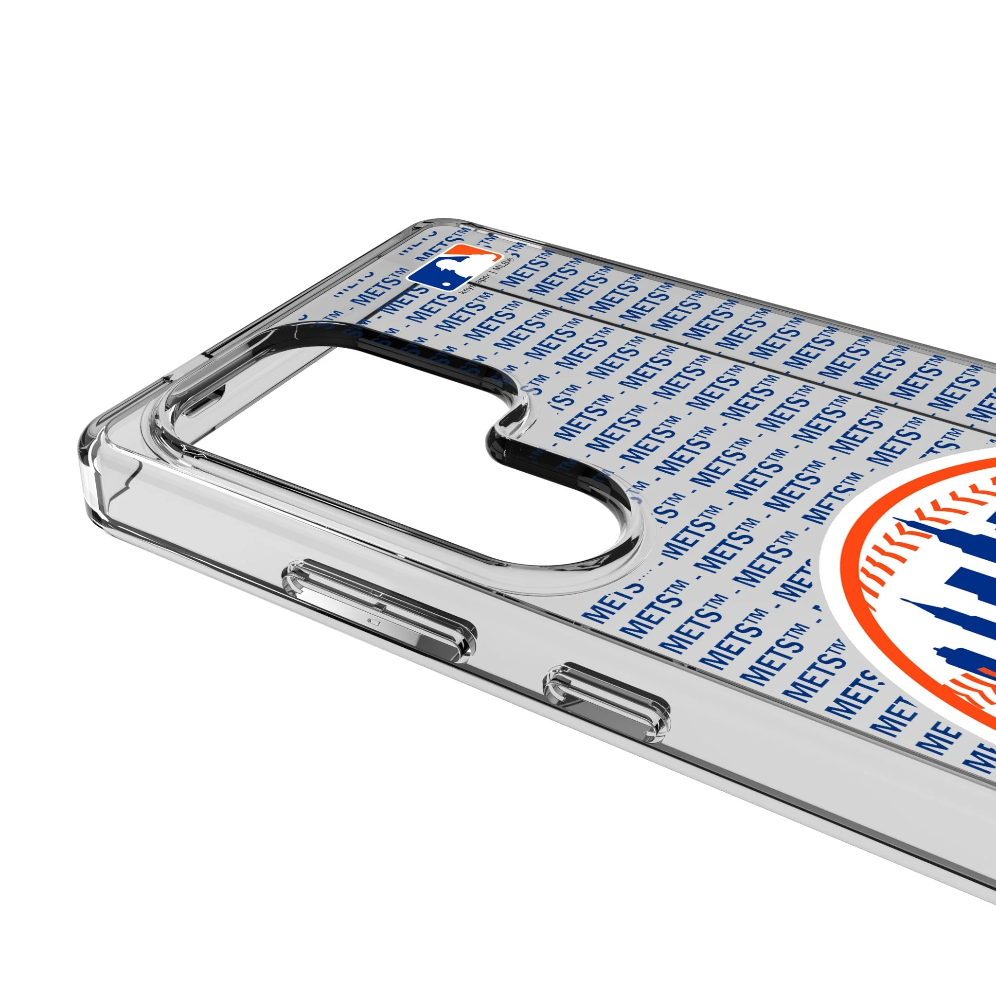 New York Mets Text Backdrop Clear Phone Case for Samsung Galaxy - Image 3