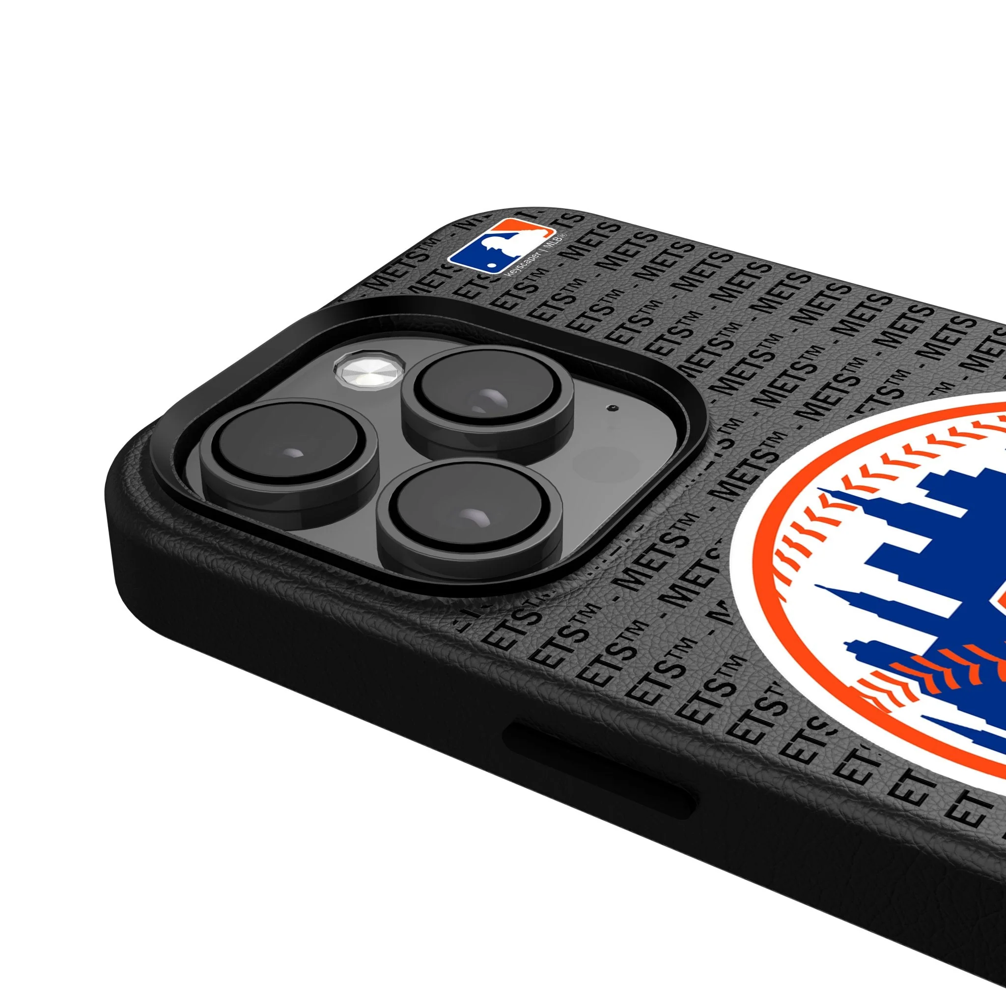 New York Mets Text Backdrop MagSafe Compatible Phone Case for Apple iPhone - Image 4