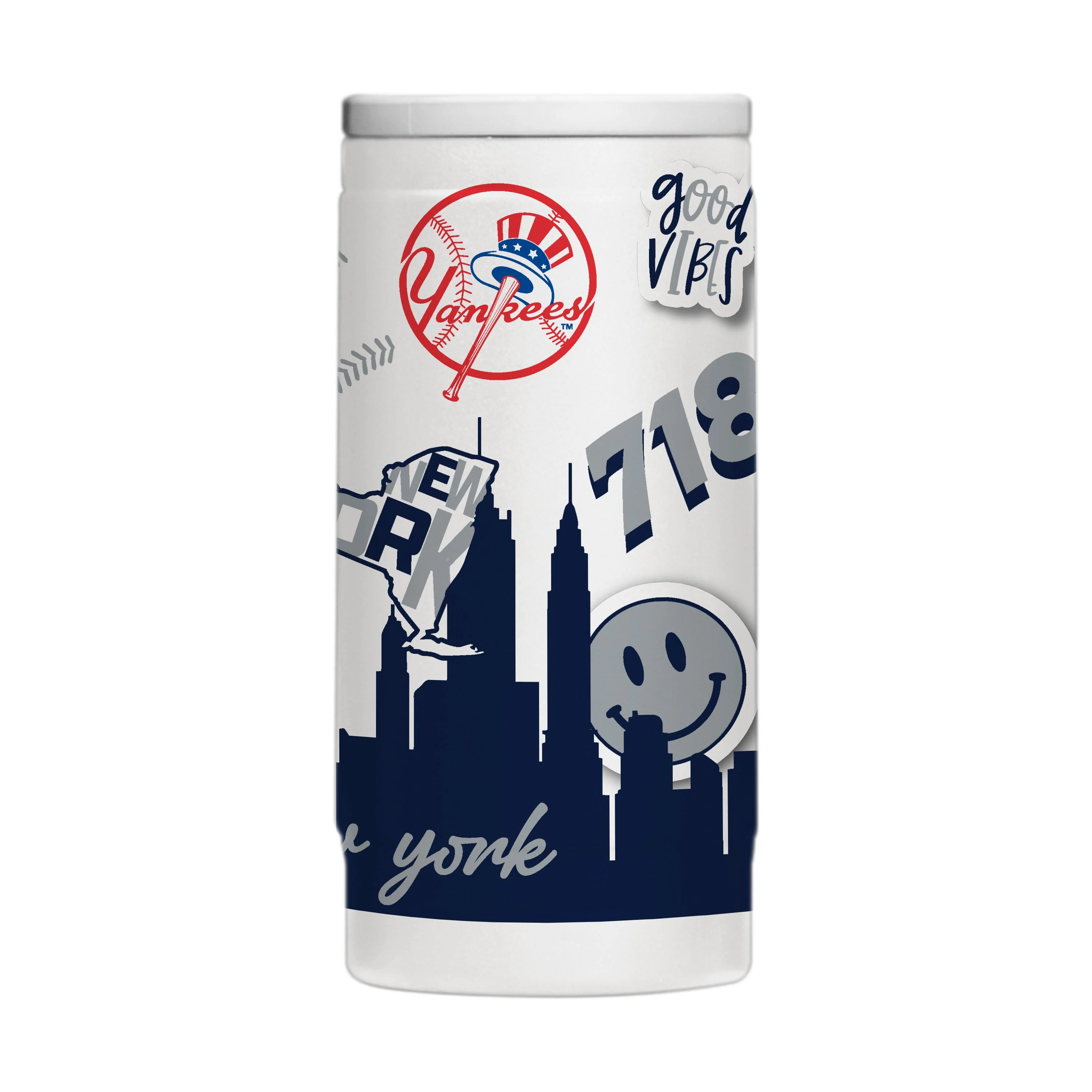 New York Yankees 12oz Native Powder Coat Slim Can Coolie - Image 2