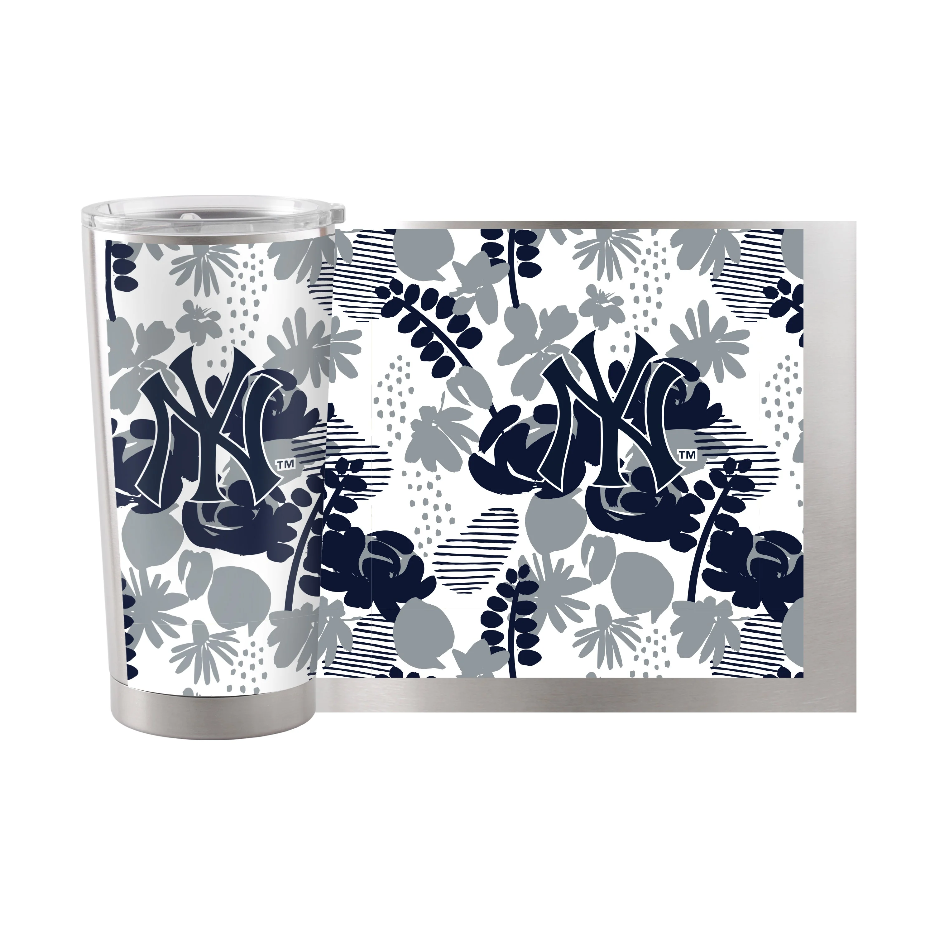 New York Yankees 20oz Floral Stainless Steel Tumbler - Image 2