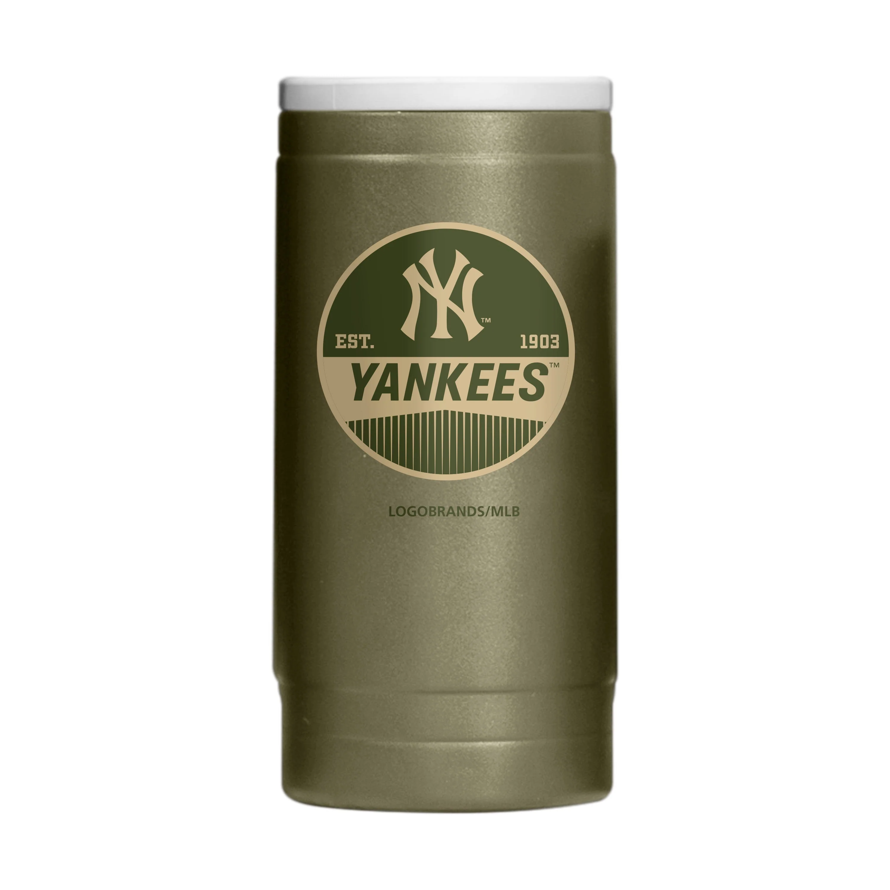 New York Yankees Badge Powder Coat Slim Can Coolie - Image 2