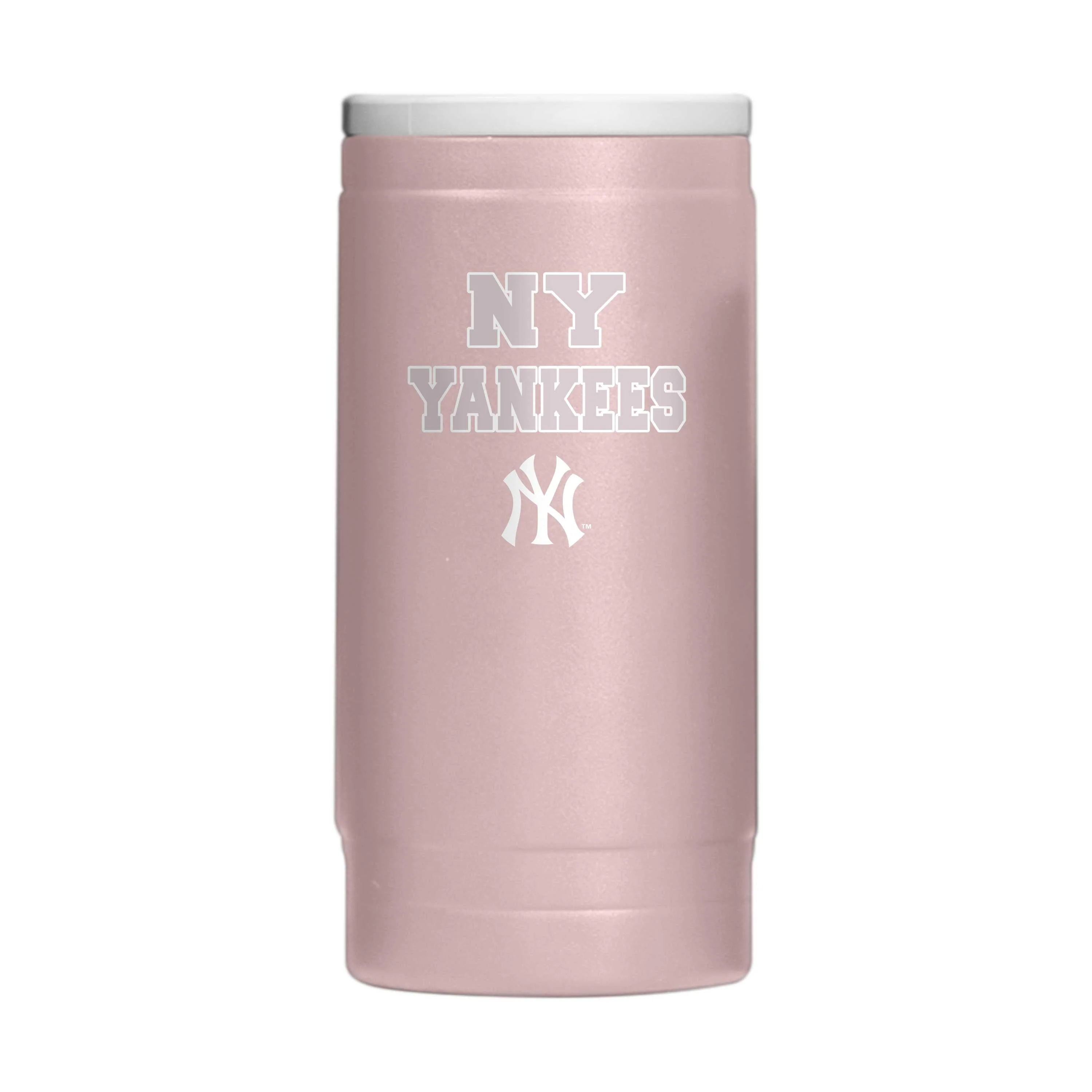 New York Yankees Stencil Powder Coat Slim Can Coolie