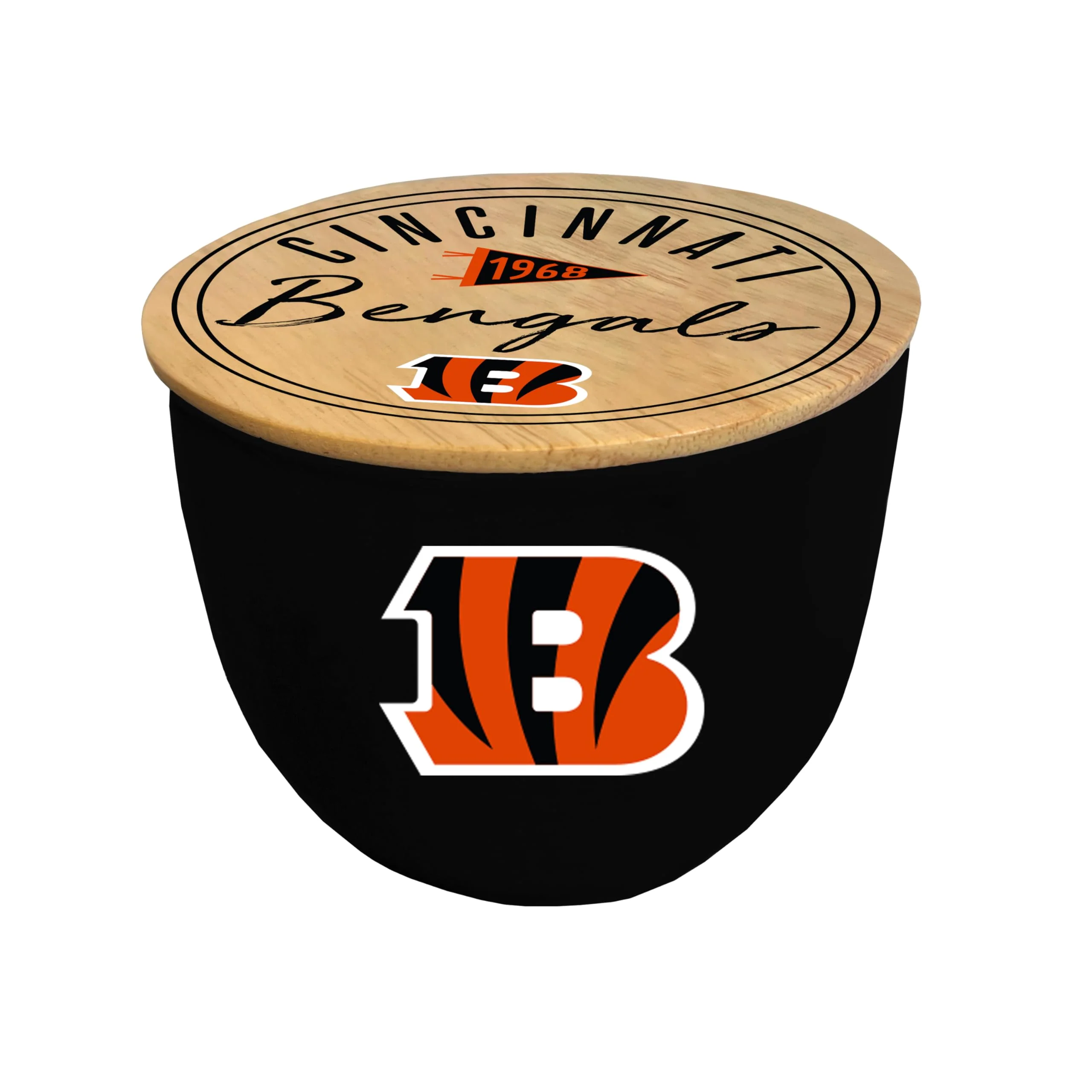 NFL Cincinnati Bengals Script Circle Logo Ceramic Candle