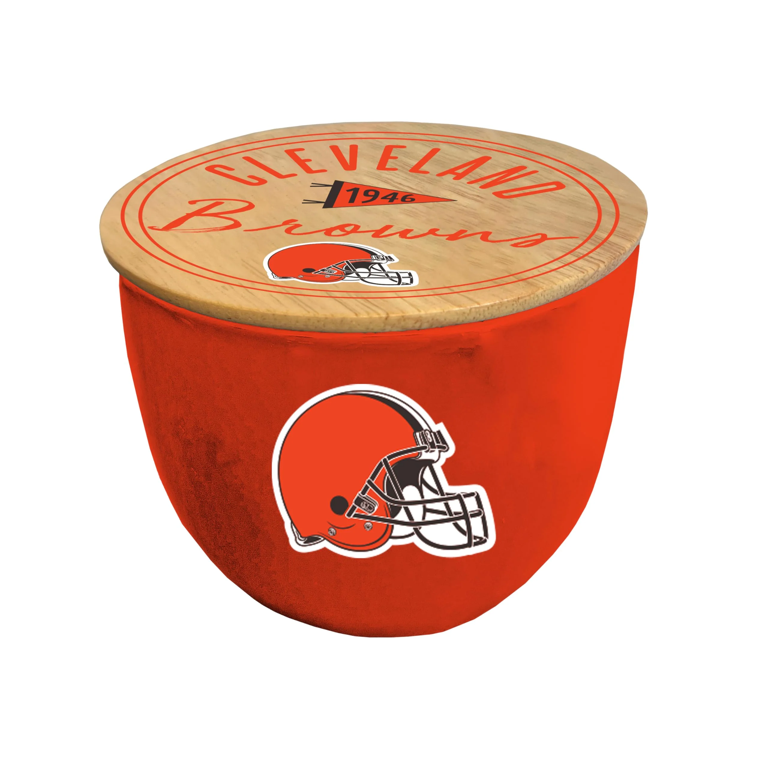 NFL Cleveland Browns Script Circle Logo Ceramic Candle