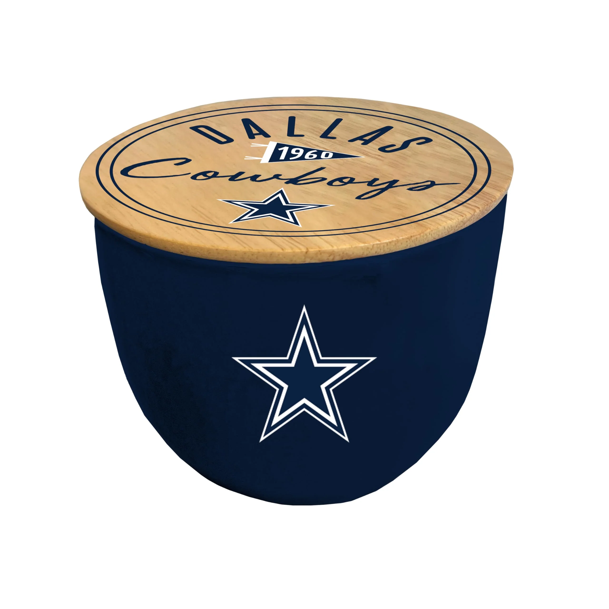 NFL Dallas Cowboys Script Circle Logo Ceramic Candle