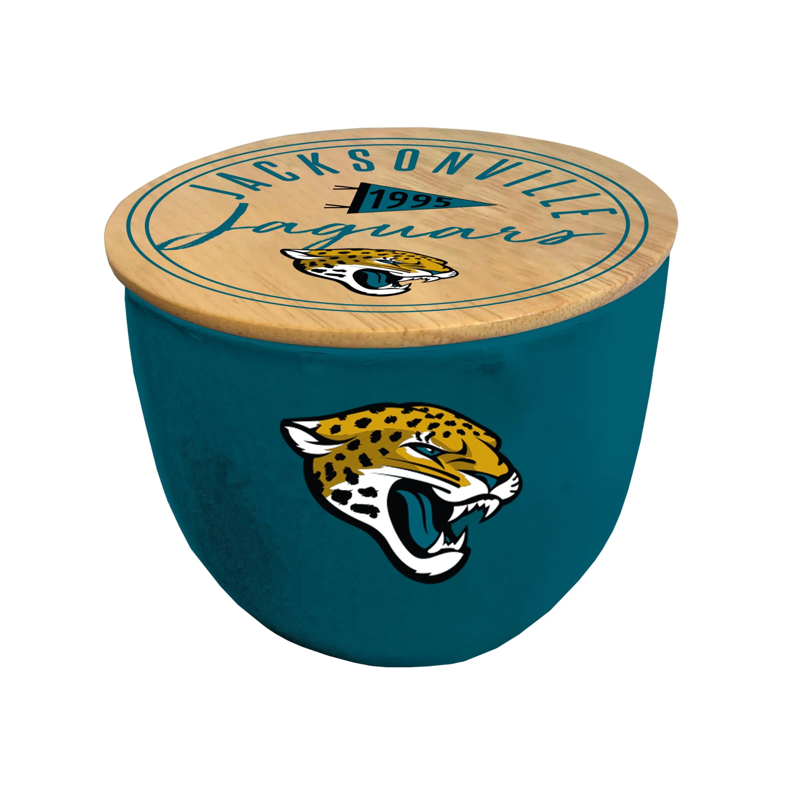 NFL Jacksonville Jaguars Script Circle Logo Ceramic Candle