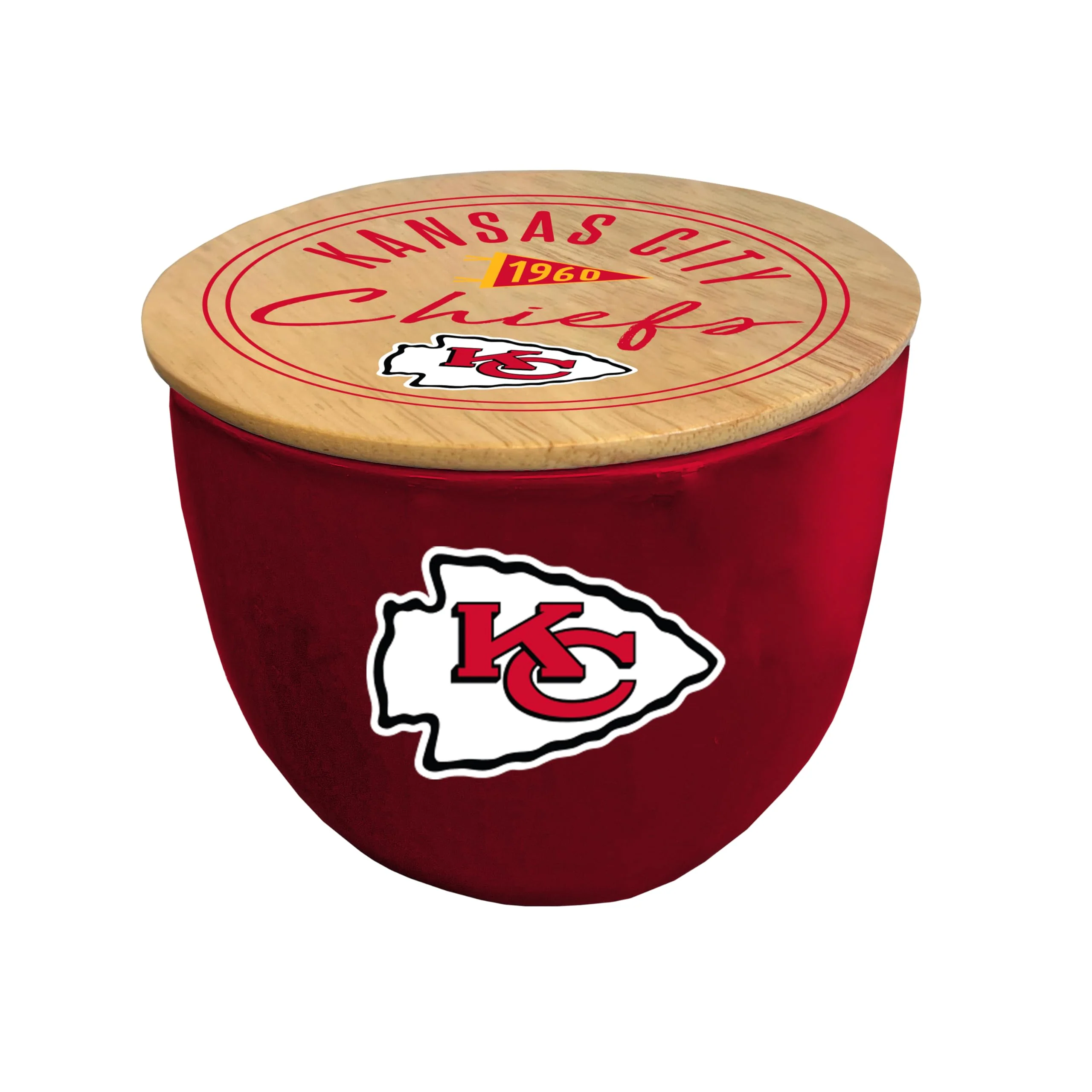 NFL Kansas City Chiefs Script Circle Logo Ceramic Candle