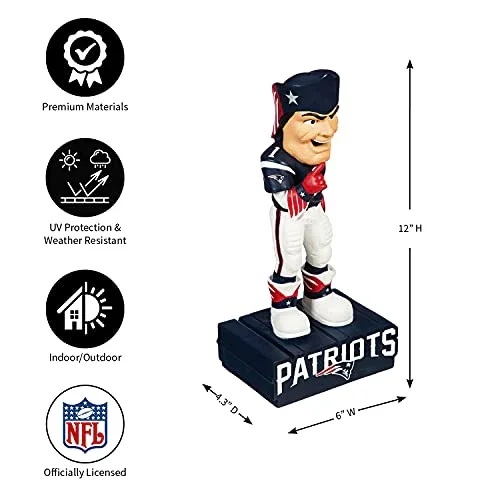 NFL New England Patriots Fun Colorful Mascot Statue 12 Inches Tall - Image 4