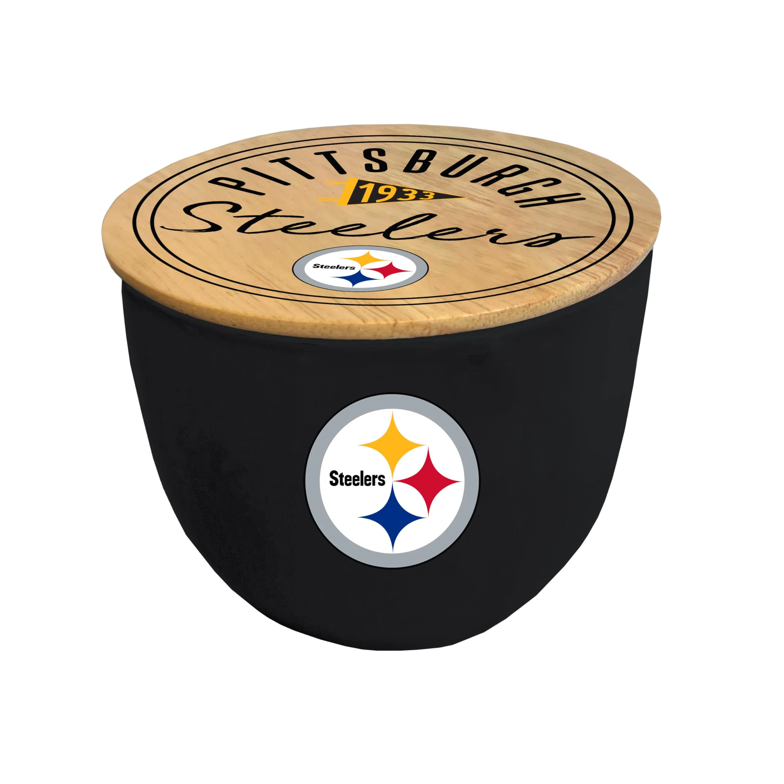 NFL Pittsburgh Steelers Script Circle Logo Ceramic Candle