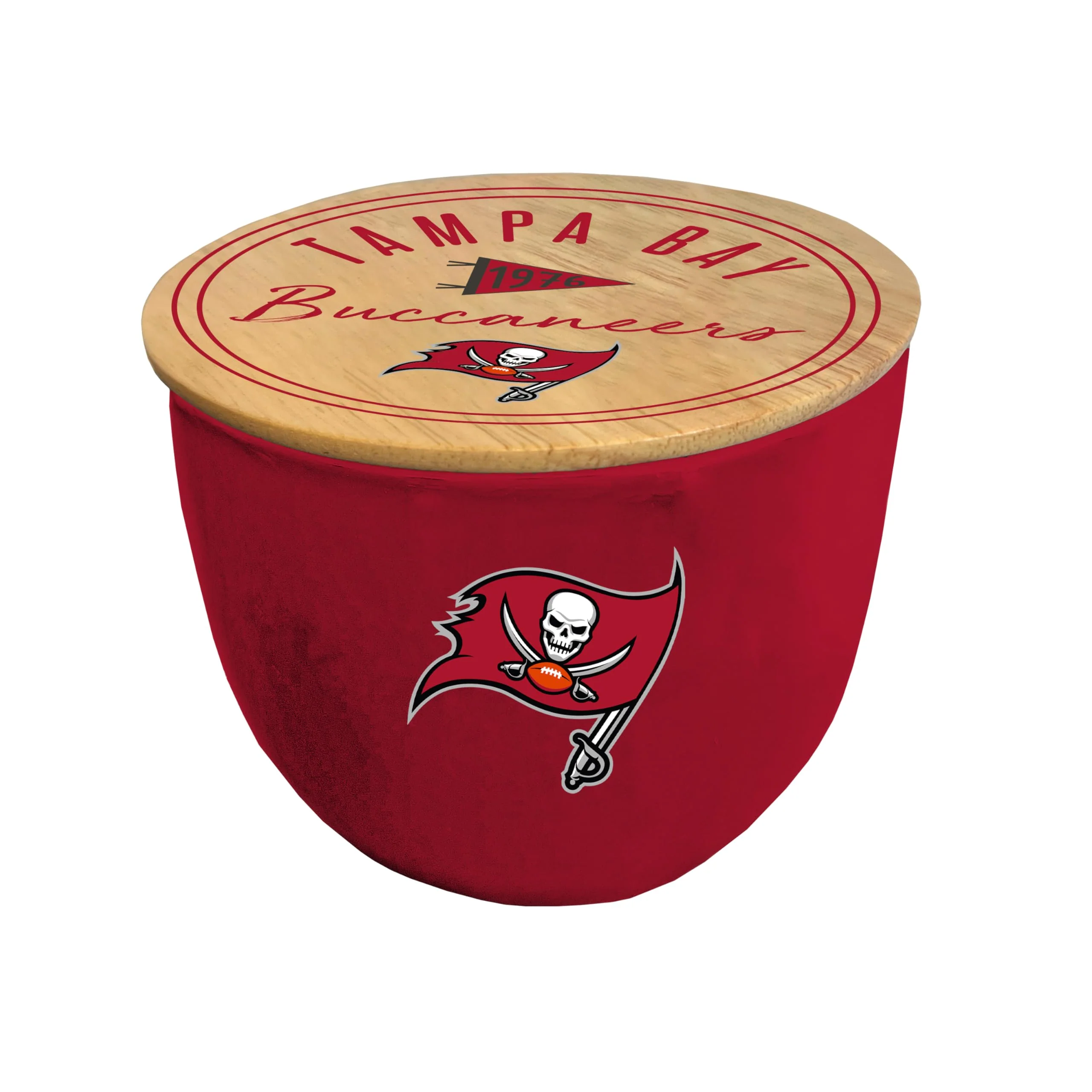 NFL Tampa Bay Buccaneers Script Circle Logo Ceramic Candle