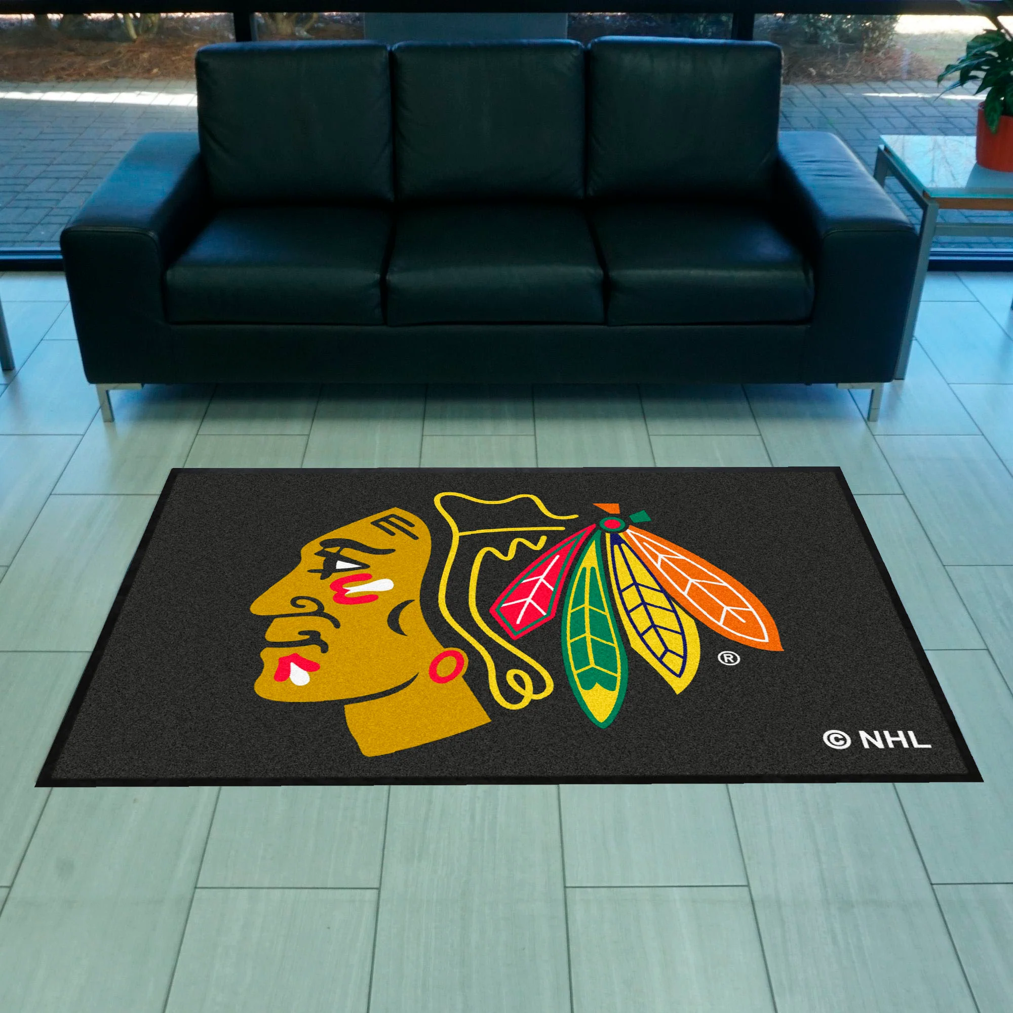 NHL - Chicago Blackhawks 4X6 Logo Mat - Landscape - Image 2