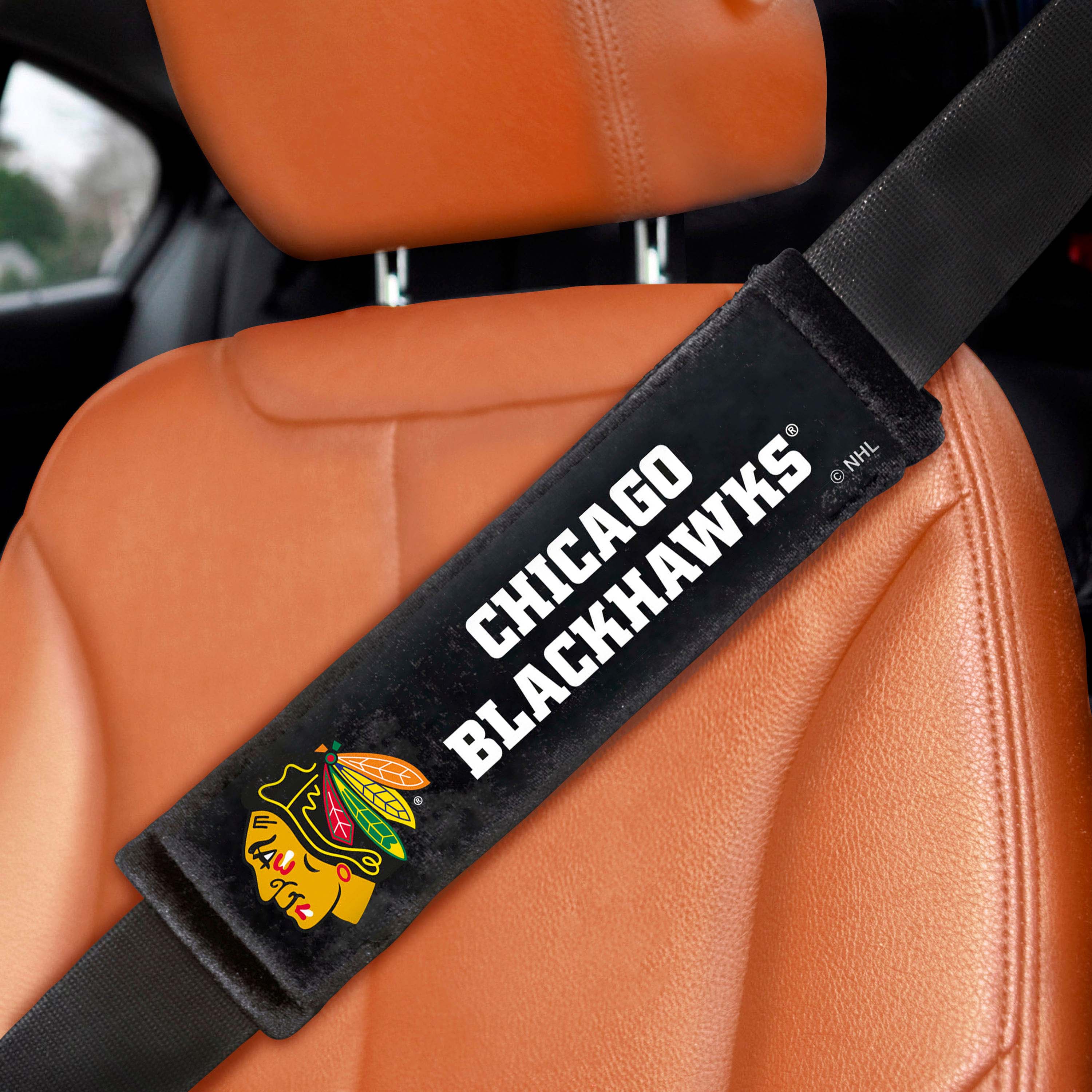 NHL - Chicago Blackhawks Embroidered Seatbelt Pad - Pair - Image 2