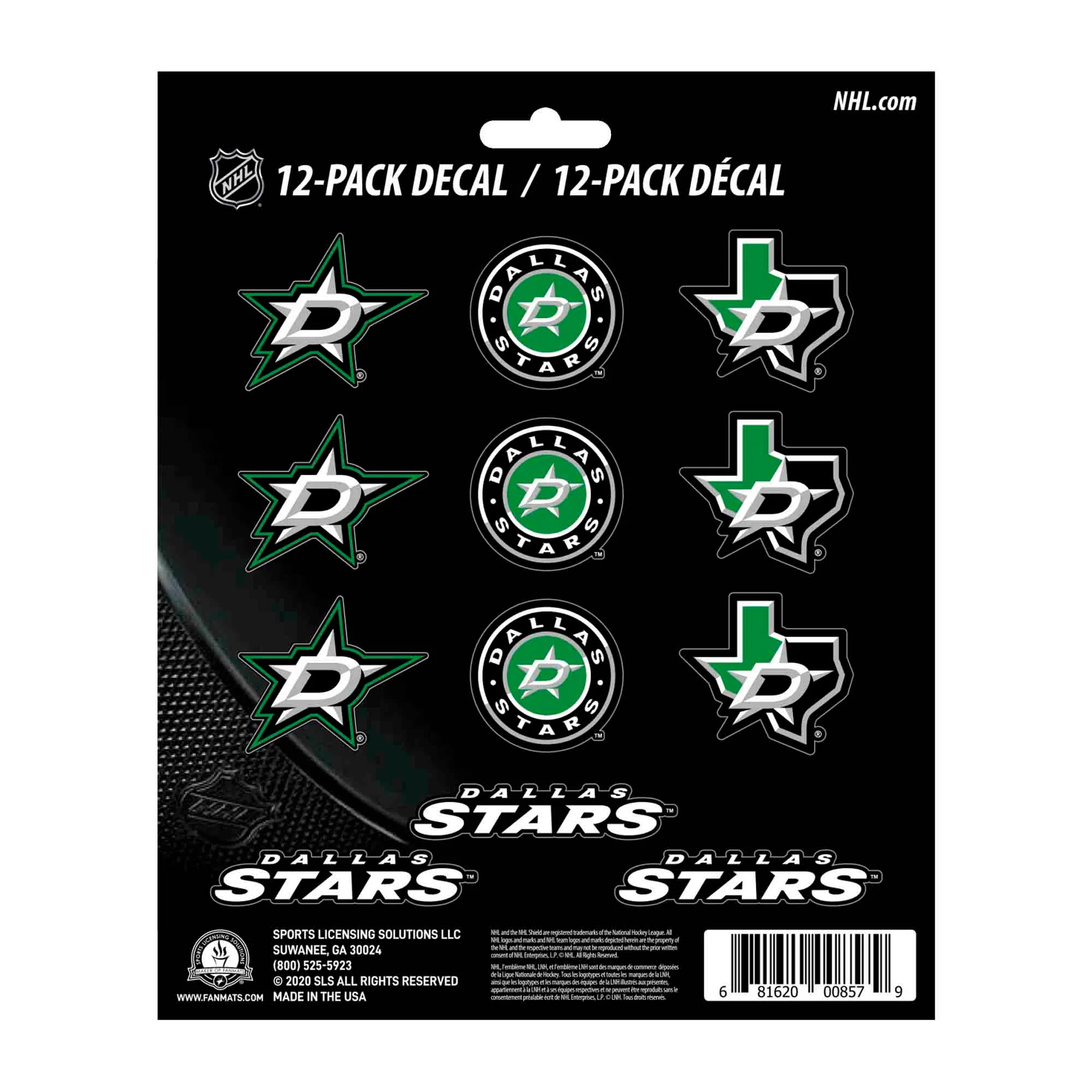 NHL - Dallas Stars Mini Decal 12-pk