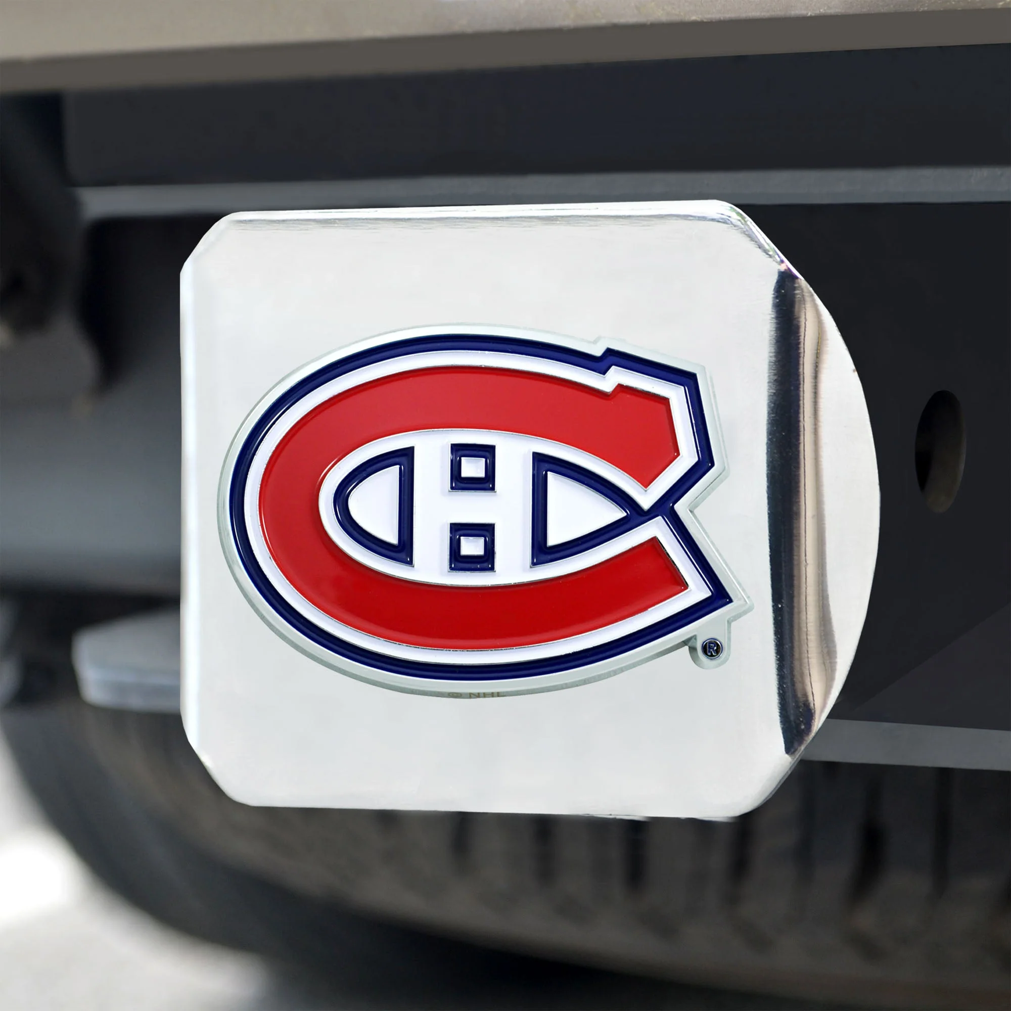 NHL - Montreal Canadiens Color on Chrome Hitch Cover - Image 2