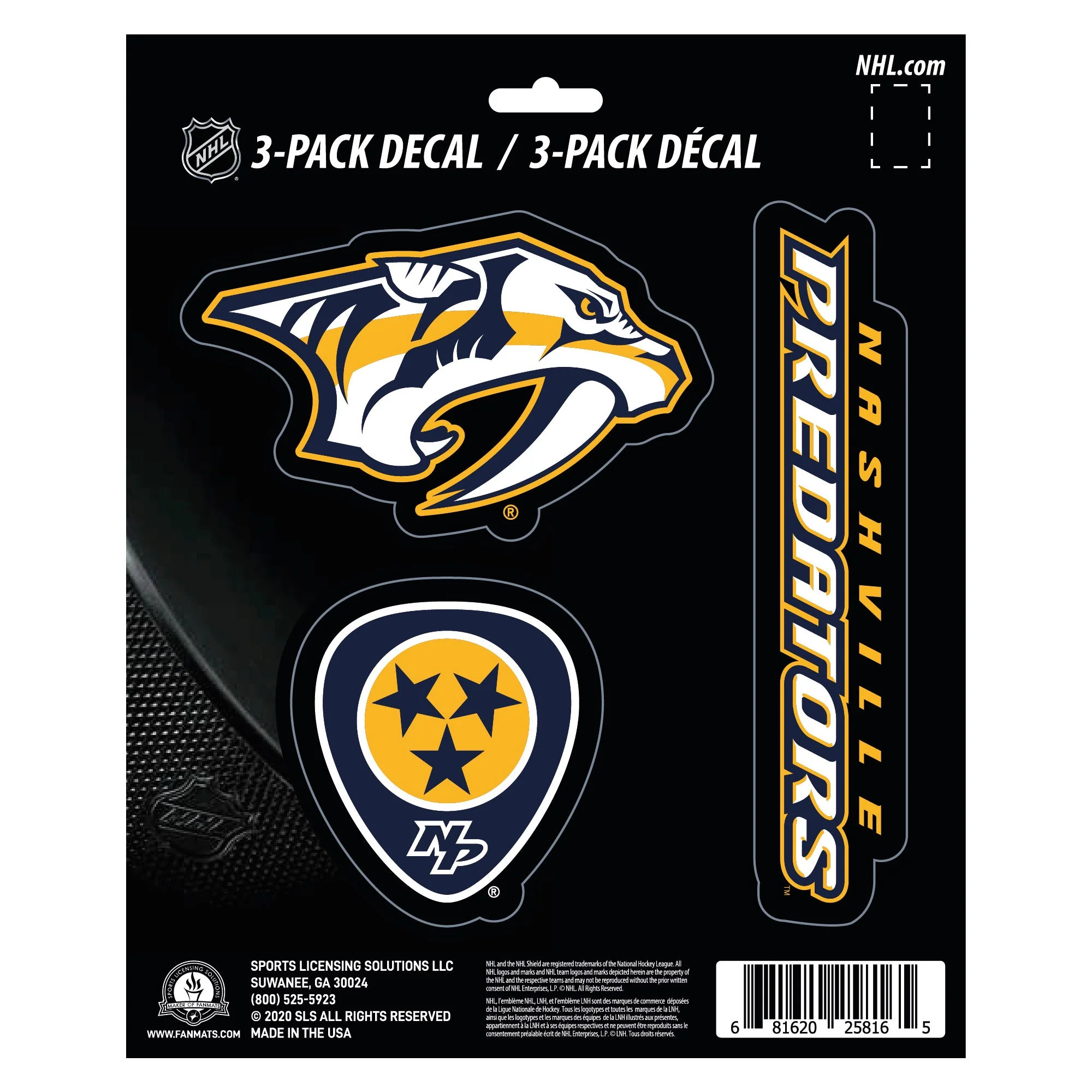 NHL - Nashville Predators Decal 3-pk