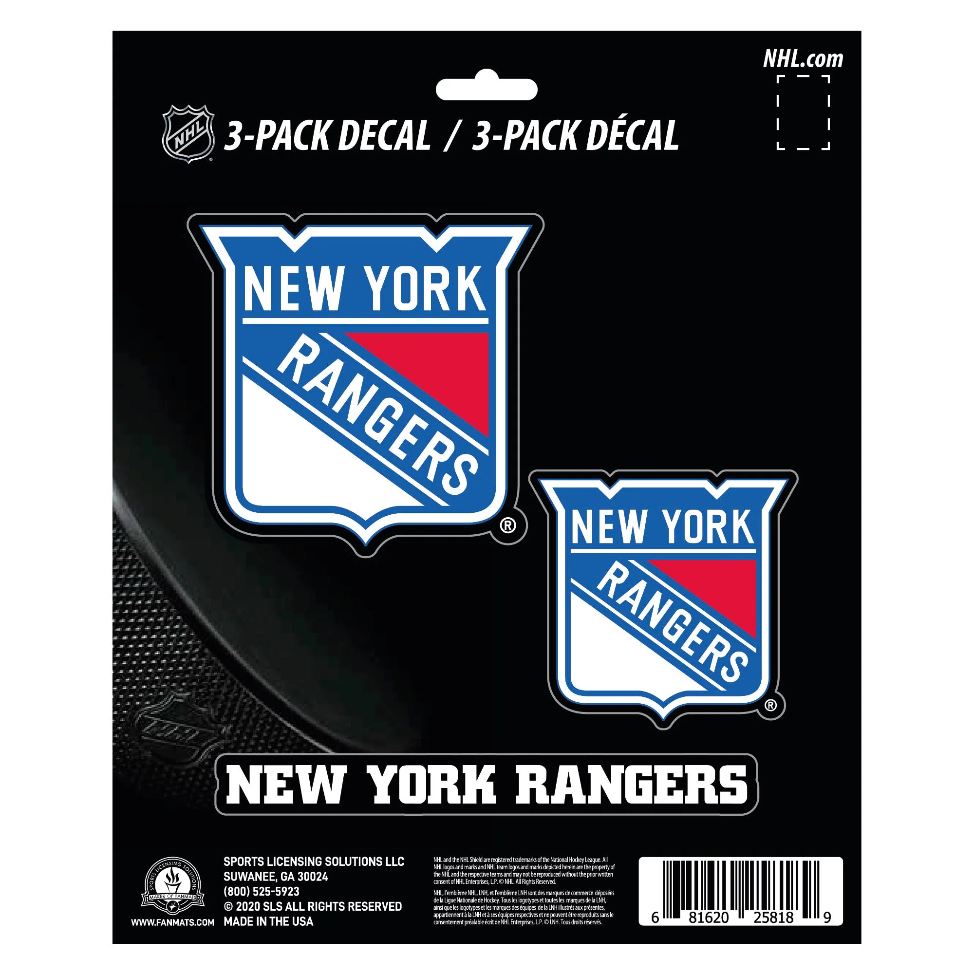 NHL - New York Rangers Decal 3-pk