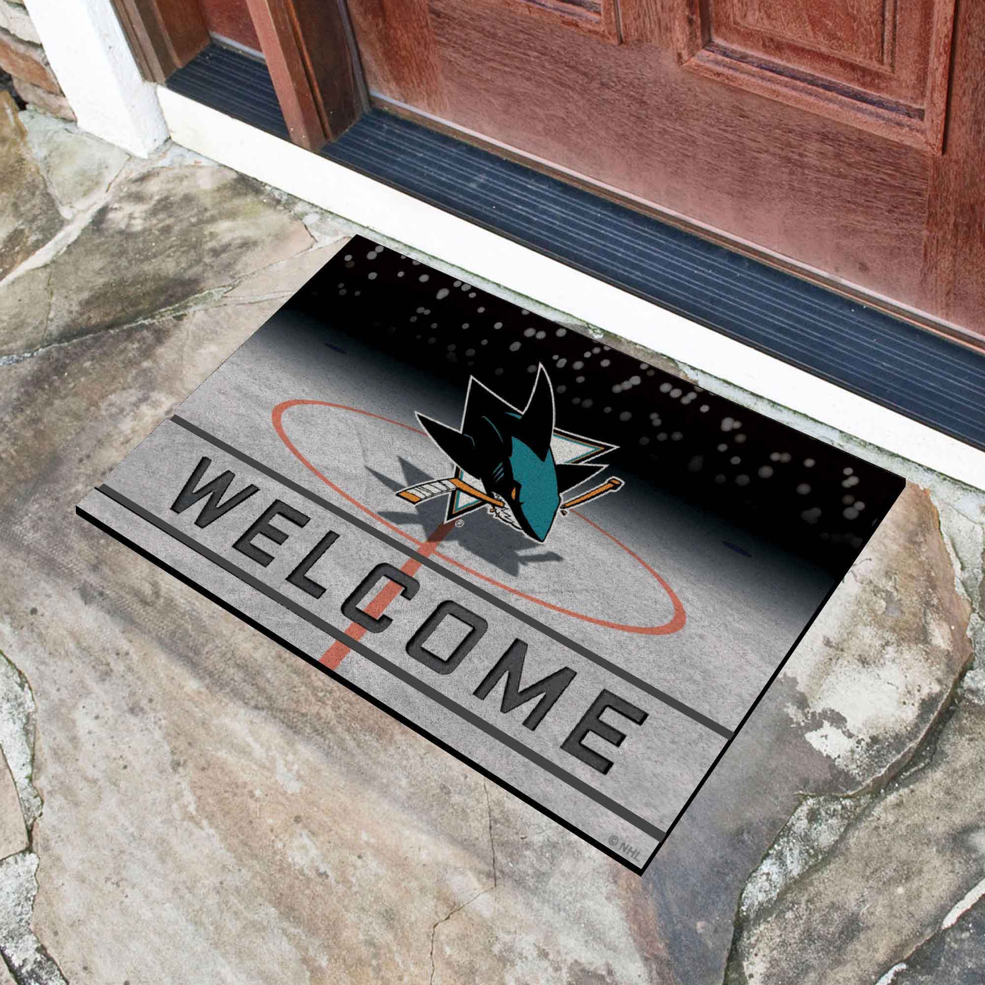 NHL - San Jose Sharks Crumb Rubber Door Mat - Image 2