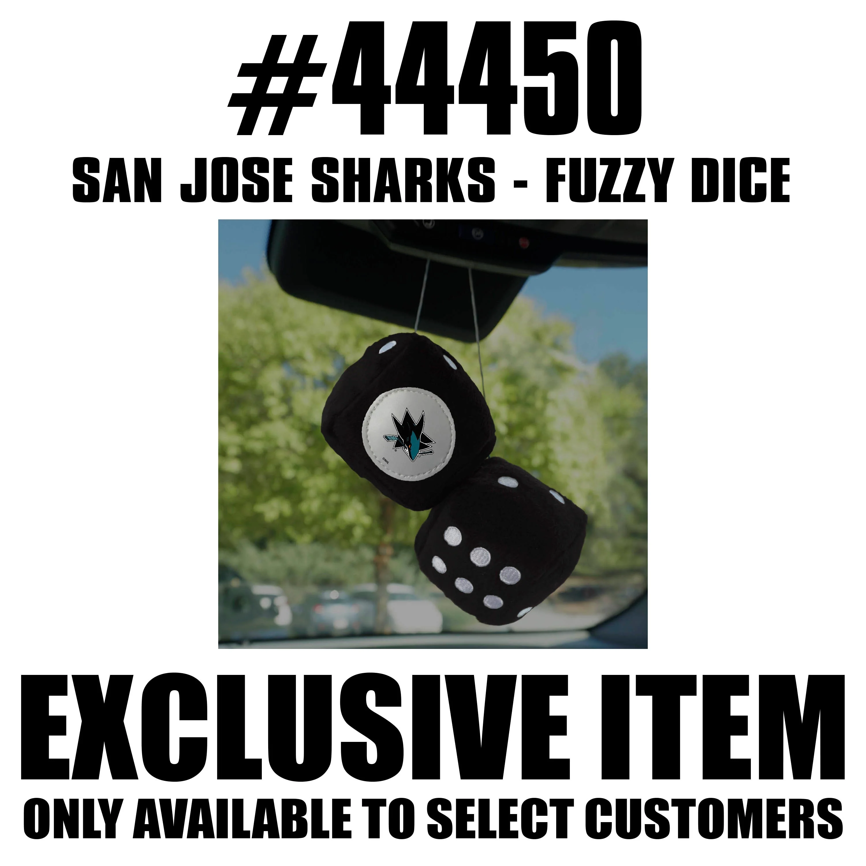 NHL - San Jose Sharks Fuzzy Dice - Image 2