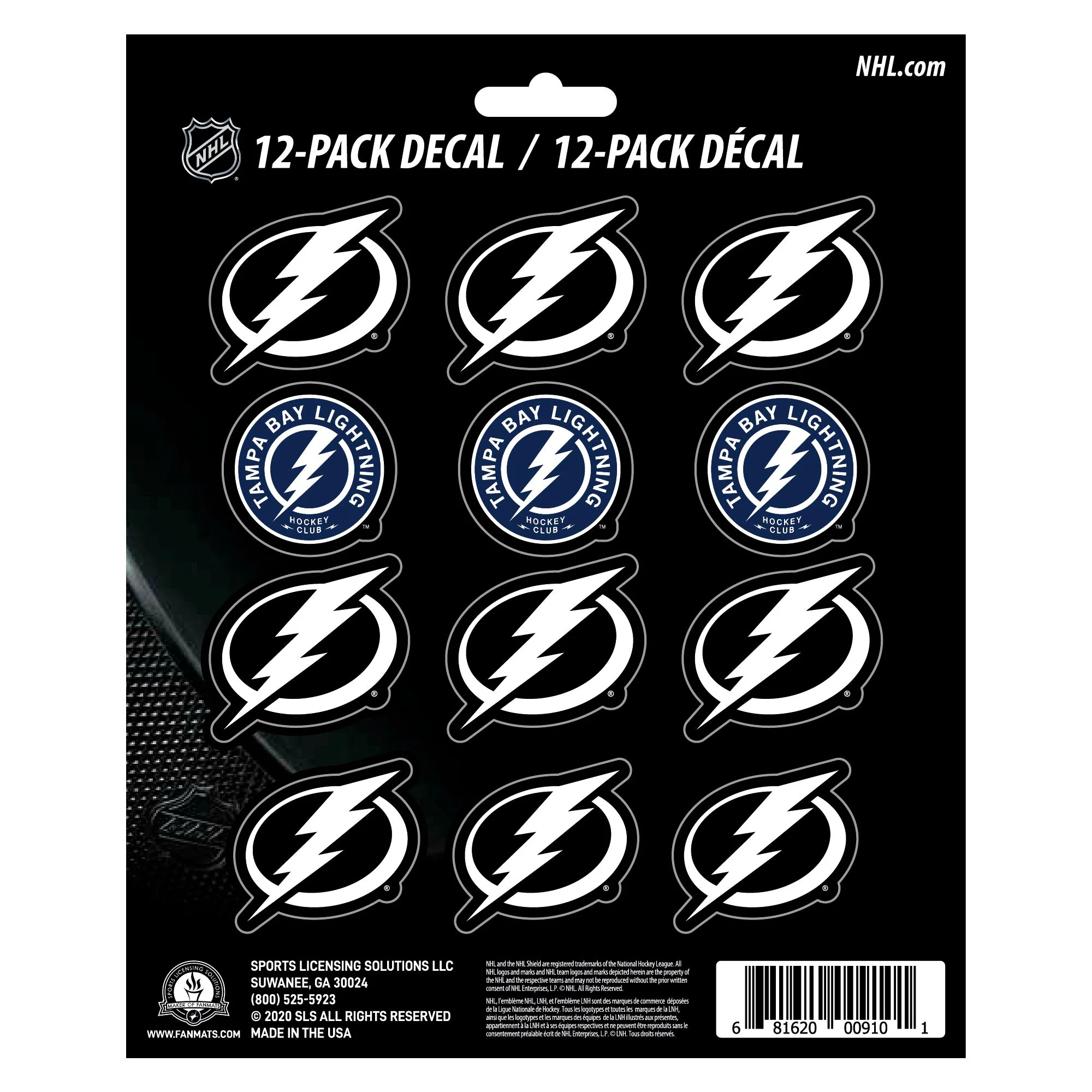 NHL - Tampa Bay Lightning Mini Decal 12-pk