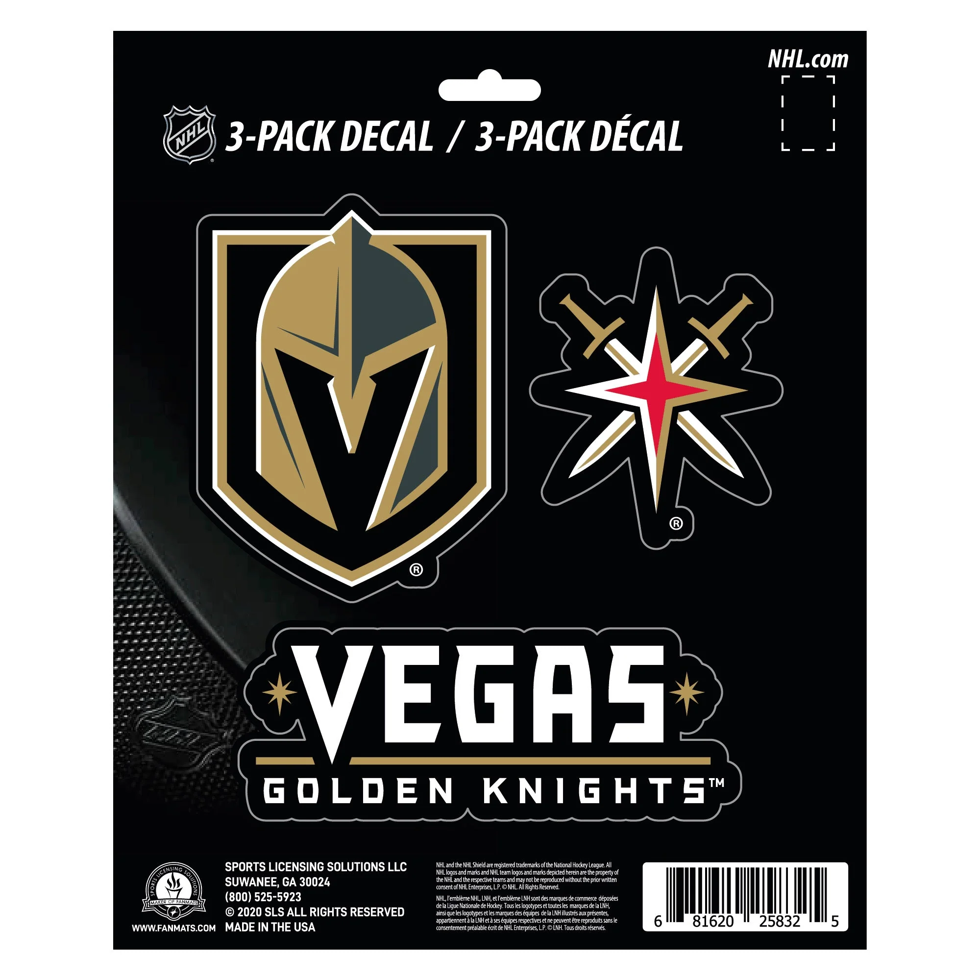 NHL - Vegas Golden Knights Decal 3-pk