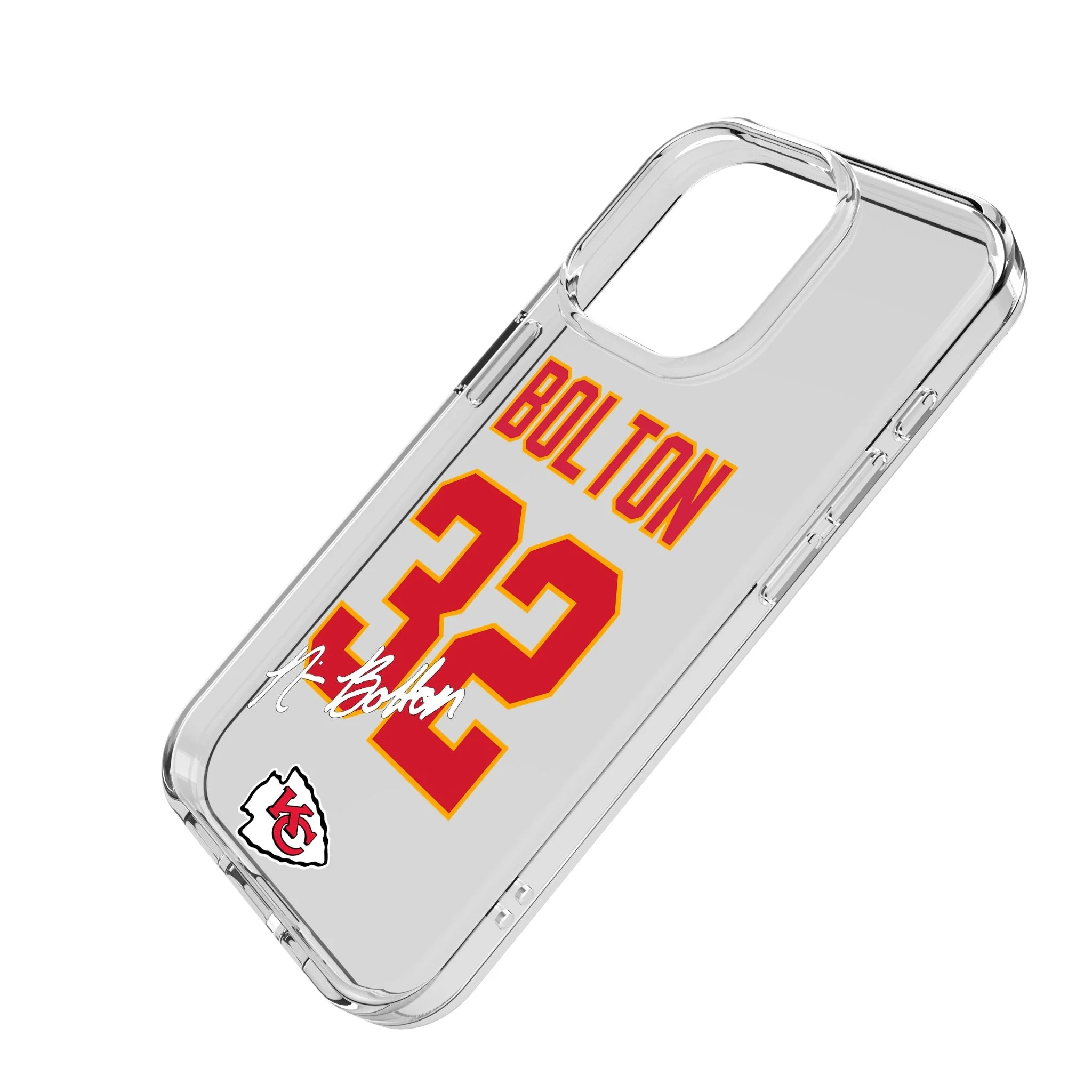 Nick Bolton Kansas City Chiefs 32 Game Tactic Clear Phone Case for Apple iPhone - Image 2