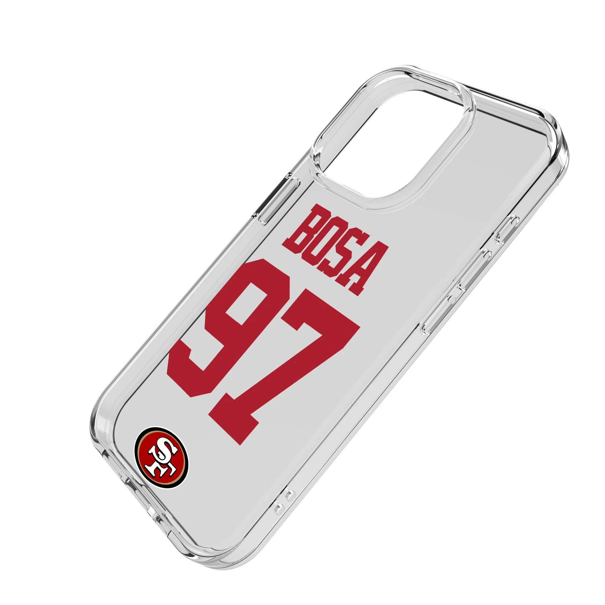 Nick Bosa San Francisco 49ers 97 Game Tactic Clear Phone Case for Apple iPhone - Image 2