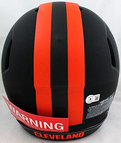 Nick Chubb Autographed Cleveland Browns Authentic Eclipse F/S Helmet - Beckett - Image 3