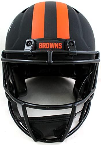 Nick Chubb Autographed Cleveland Browns Authentic Eclipse F/S Helmet - Beckett - Image 4