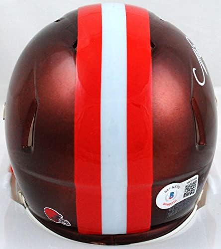 Nick Chubb Autographed Cleveland Browns Flash Speed Mini Helmet-Beckett W Holo - Image 2