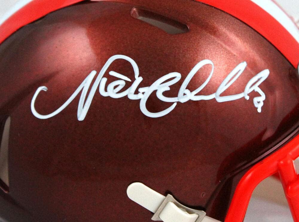 Nick Chubb Autographed Cleveland Browns Flash Speed Mini Helmet-Beckett W Holo - Image 3
