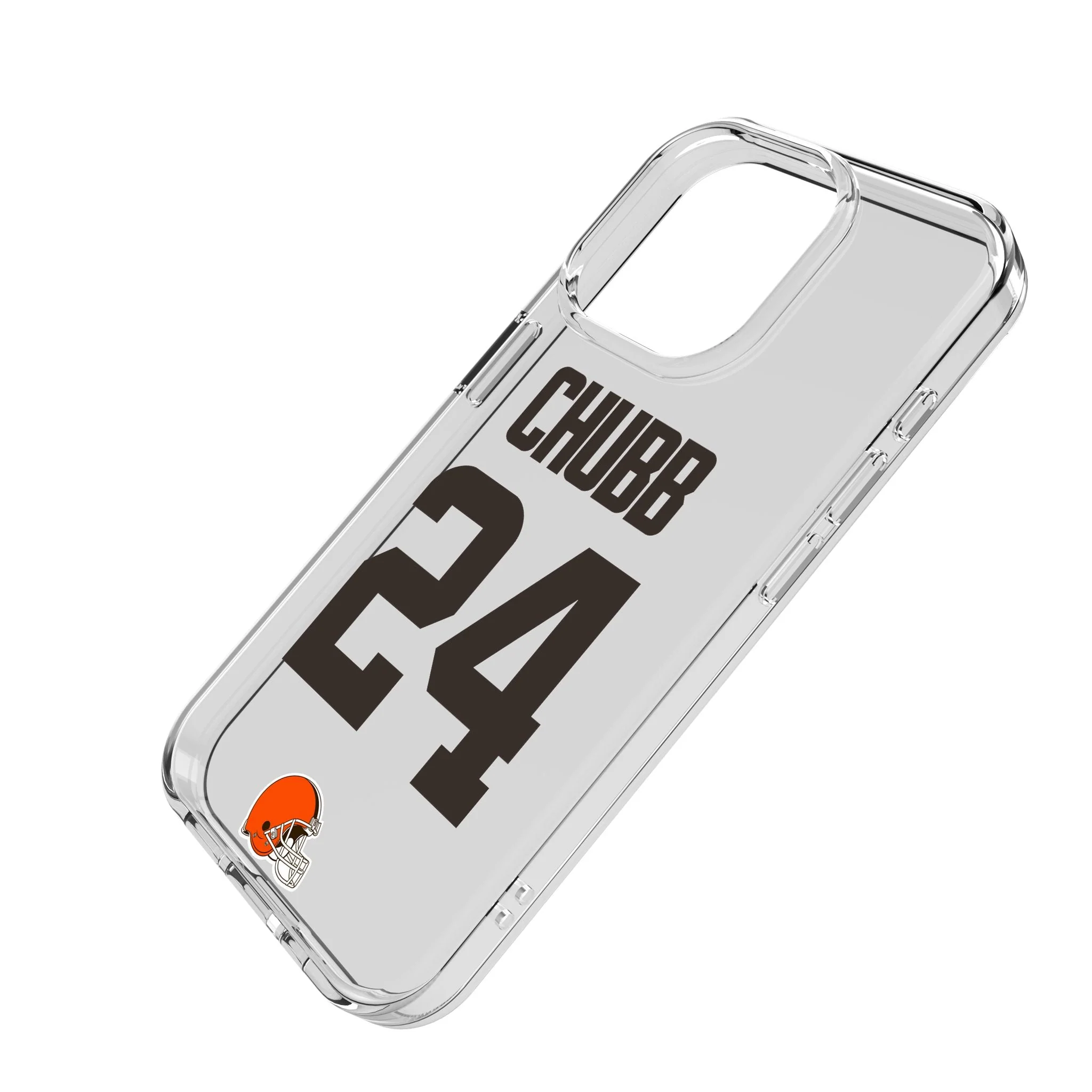 Nick Chubb Cleveland Browns 24 Game Tactic Clear Phone Case for Apple iPhone - Image 2